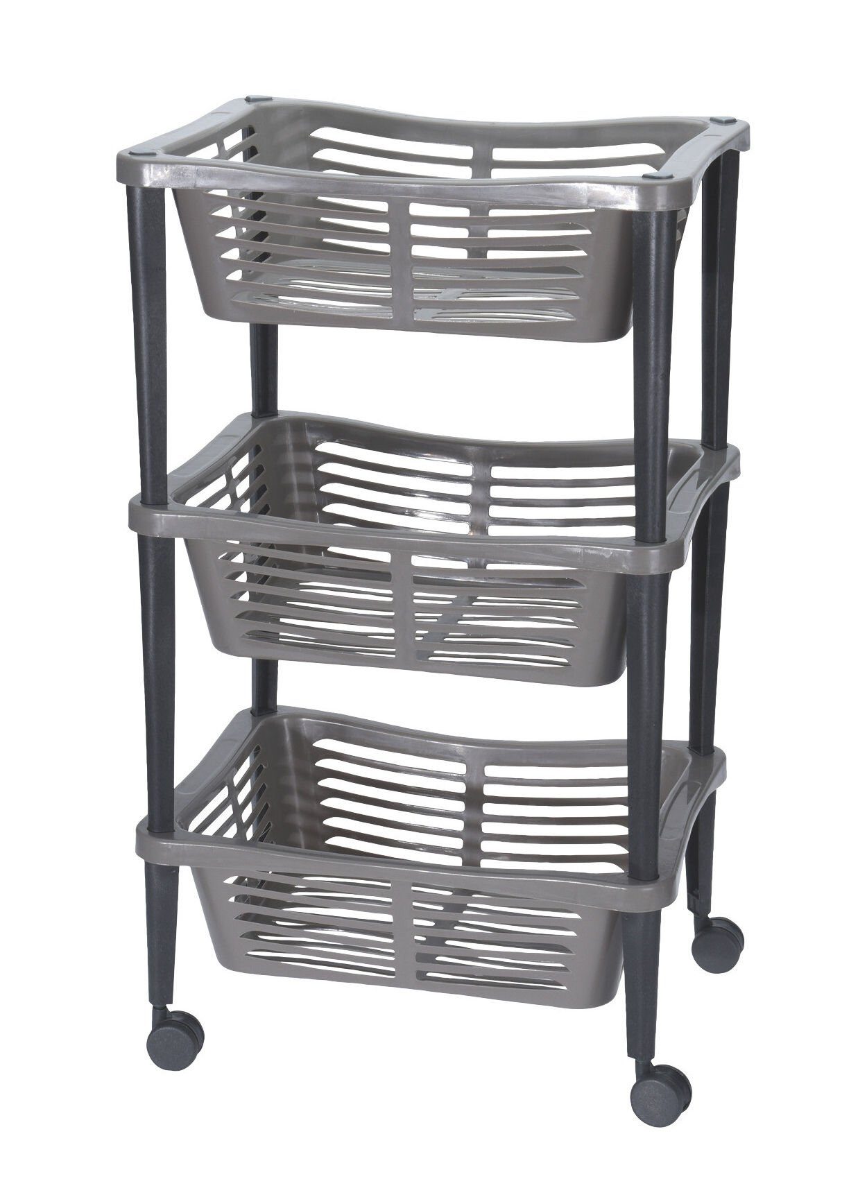 Spetebo Küchenwagen Roll Küchenwagen mit 3 Körben - 69 x 40 x 30 cm, Rollwa günstig online kaufen