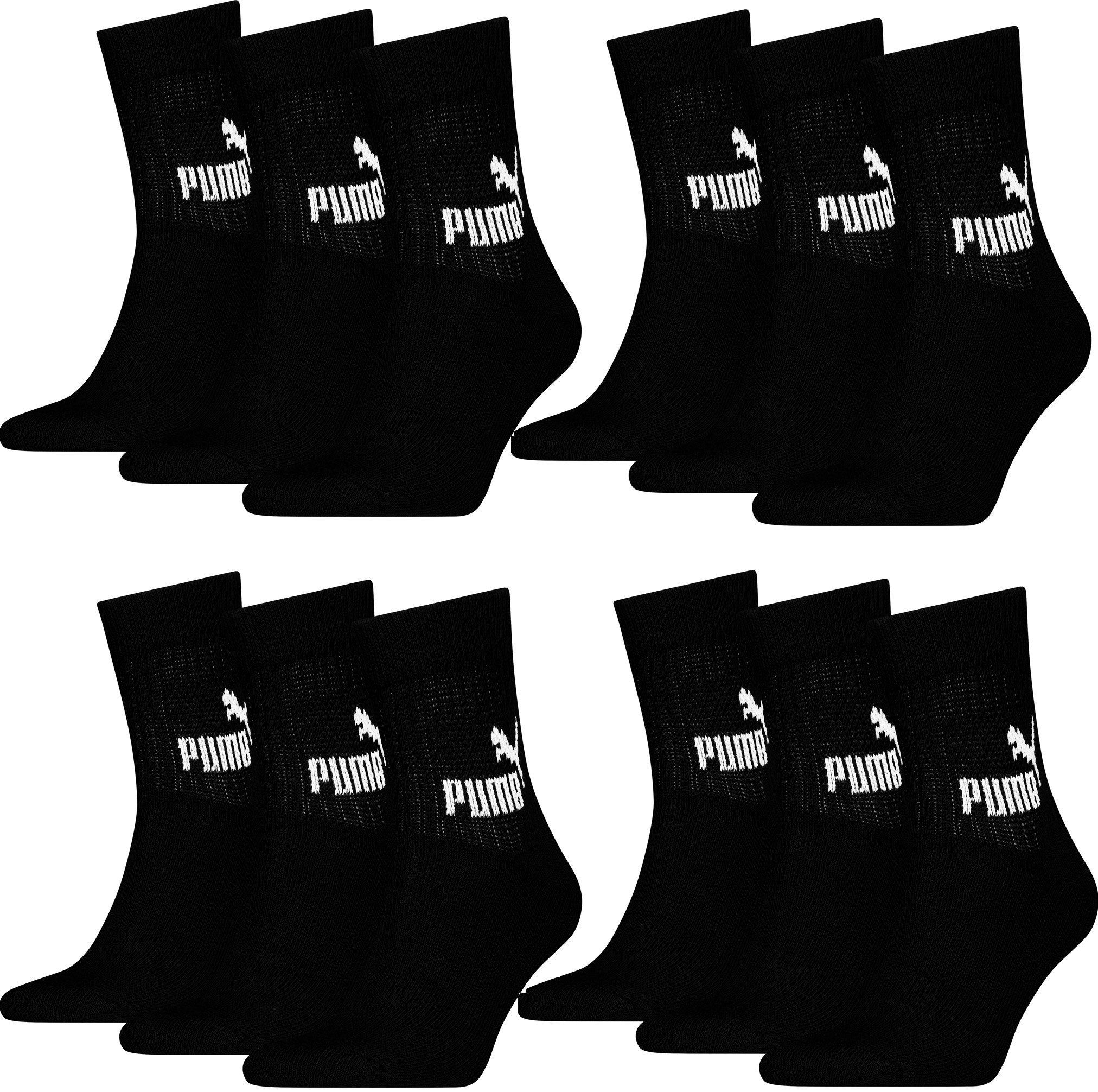 Sportsocken PUMA Herren Damen Short Crew Sport Socken Elements 12 Paar