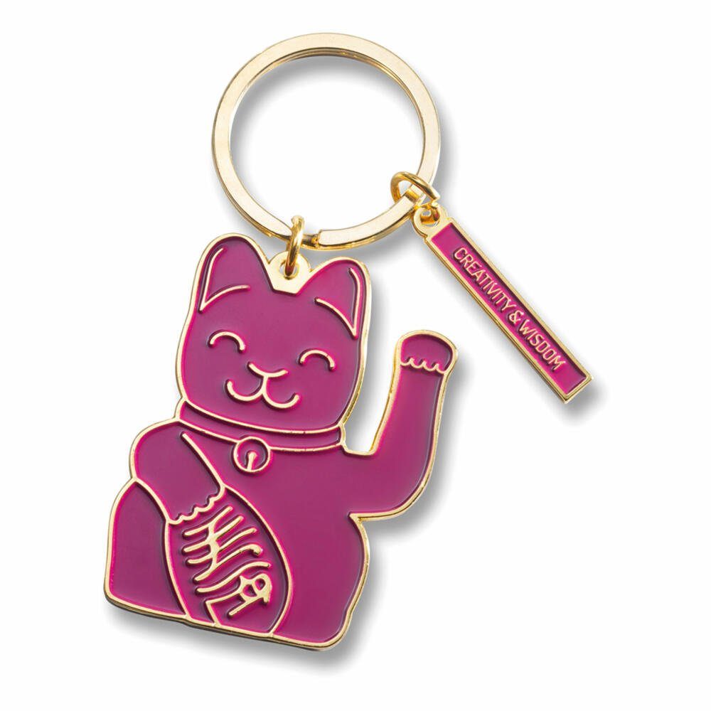 Maneki Lucky Cat Donkey Purple, Key Ring Products Neko Schlüsselanhänger