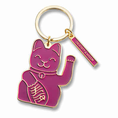 Donkey Products Schlüsselanhänger Lucky Cat Key Ring Purple, Maneki Neko