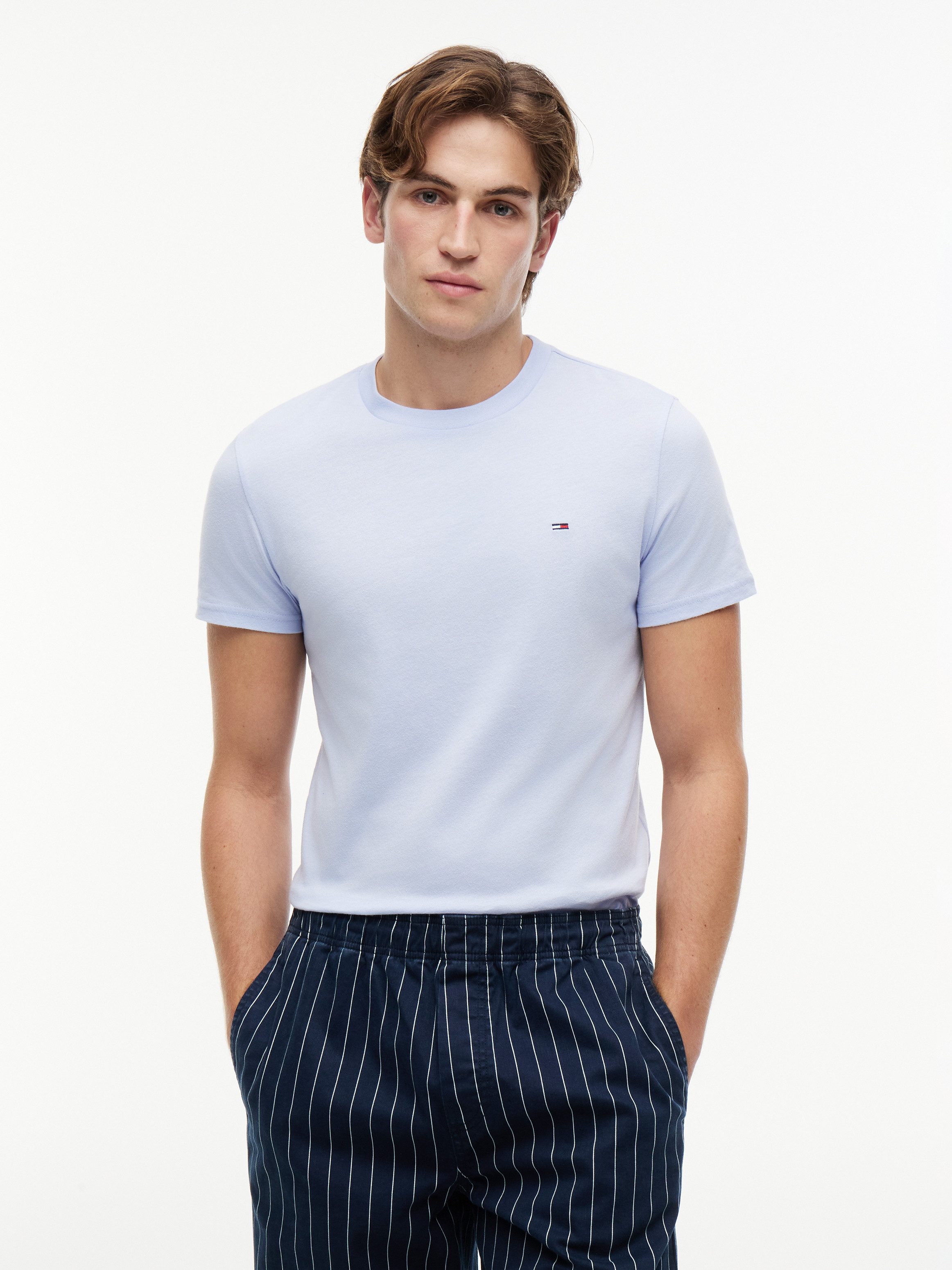 Tommy Jeans Rundhalsshirt TJM XSLIM 2PACK JERSEY TEE EXT (Packung, 2er-Pack) Logostickerei, 2Pack