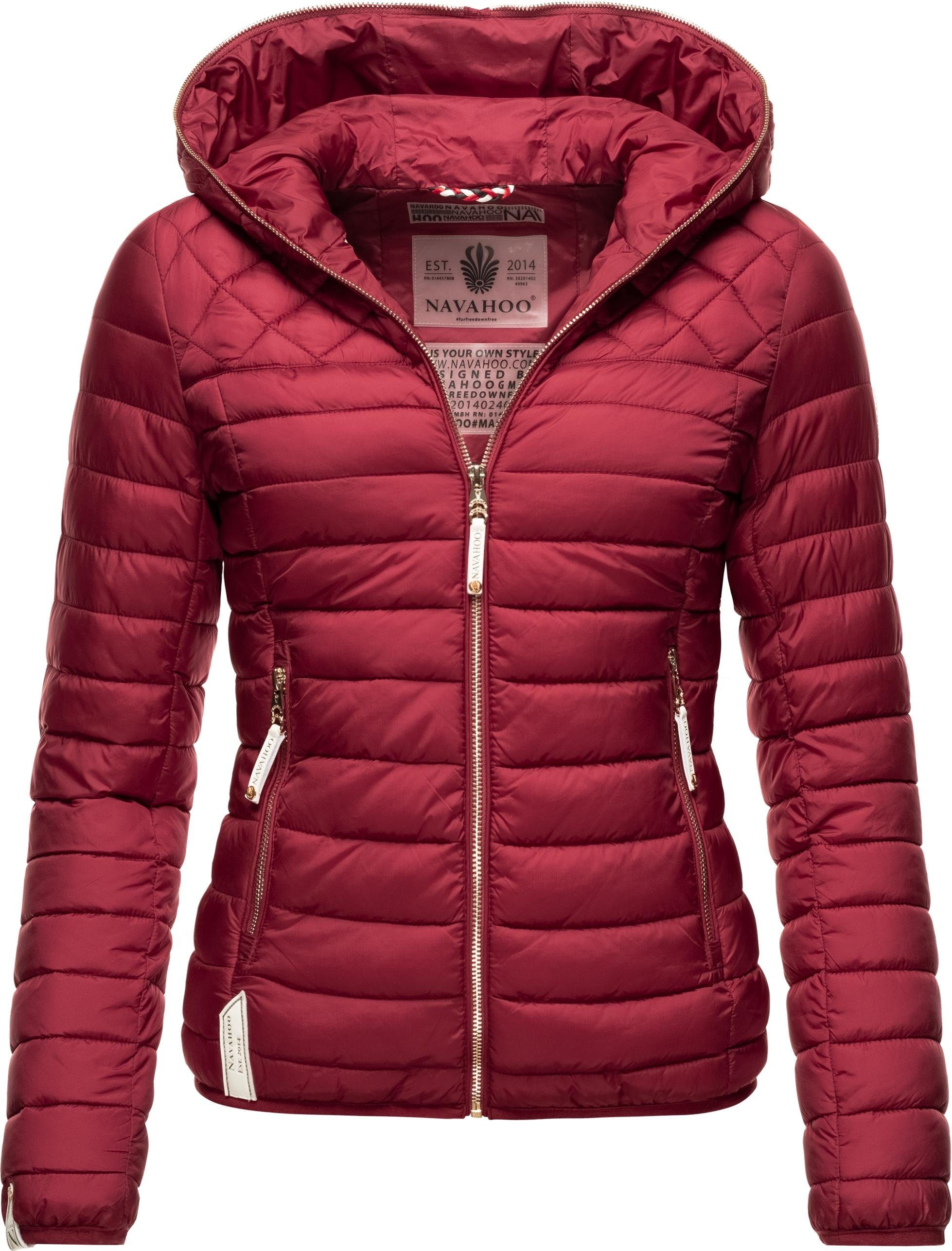 Navahoo Steppjacke Ich Bin Hübsch Übergangsjacke leichte mit Kapuze bordeaux