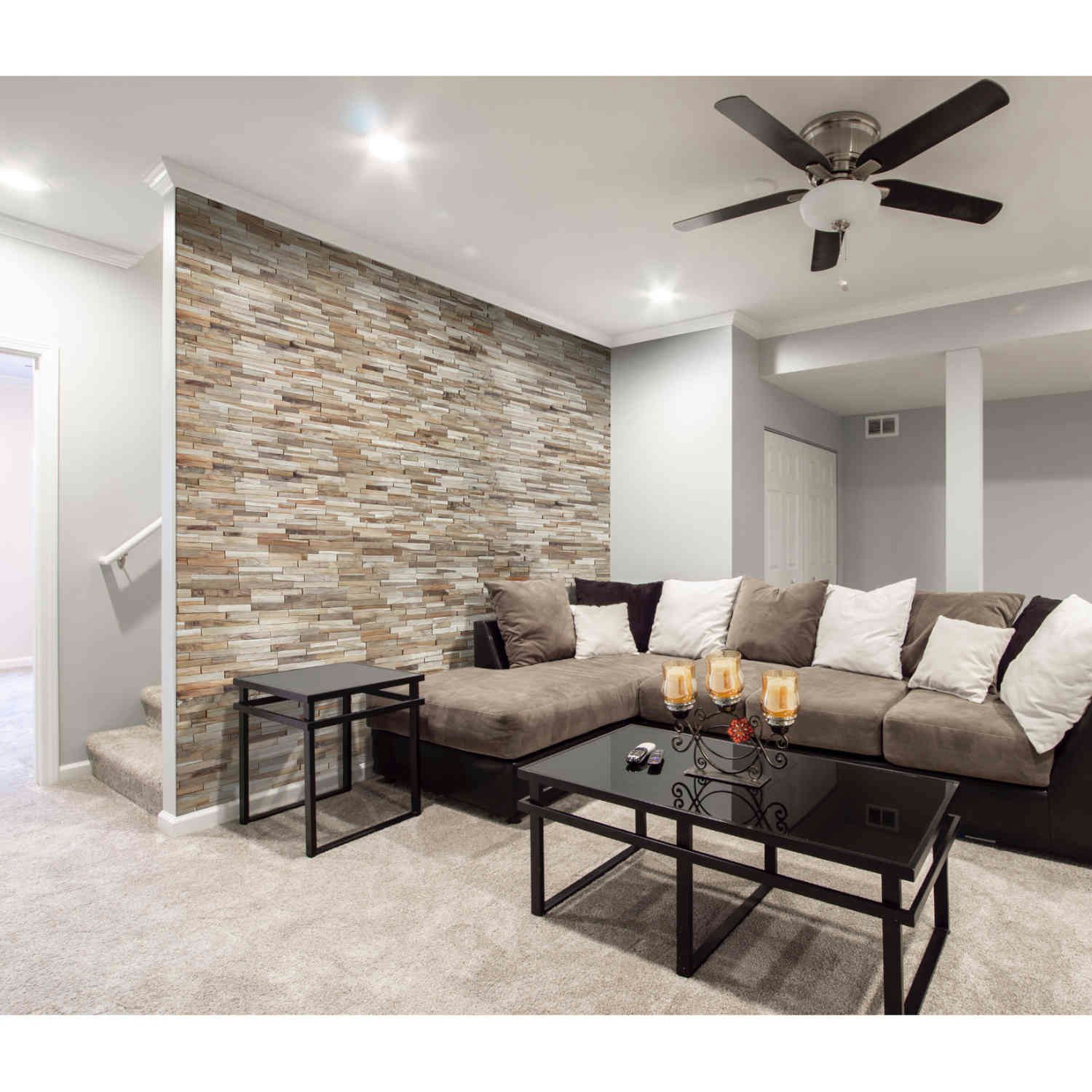 Casa Moro 3D Wandpaneel Holz Wandverkleidung Smooth Wave, BxL: 18,00x49,50 cm, 0,09 qm, (Teakholz, Handgefertigt) WE-004