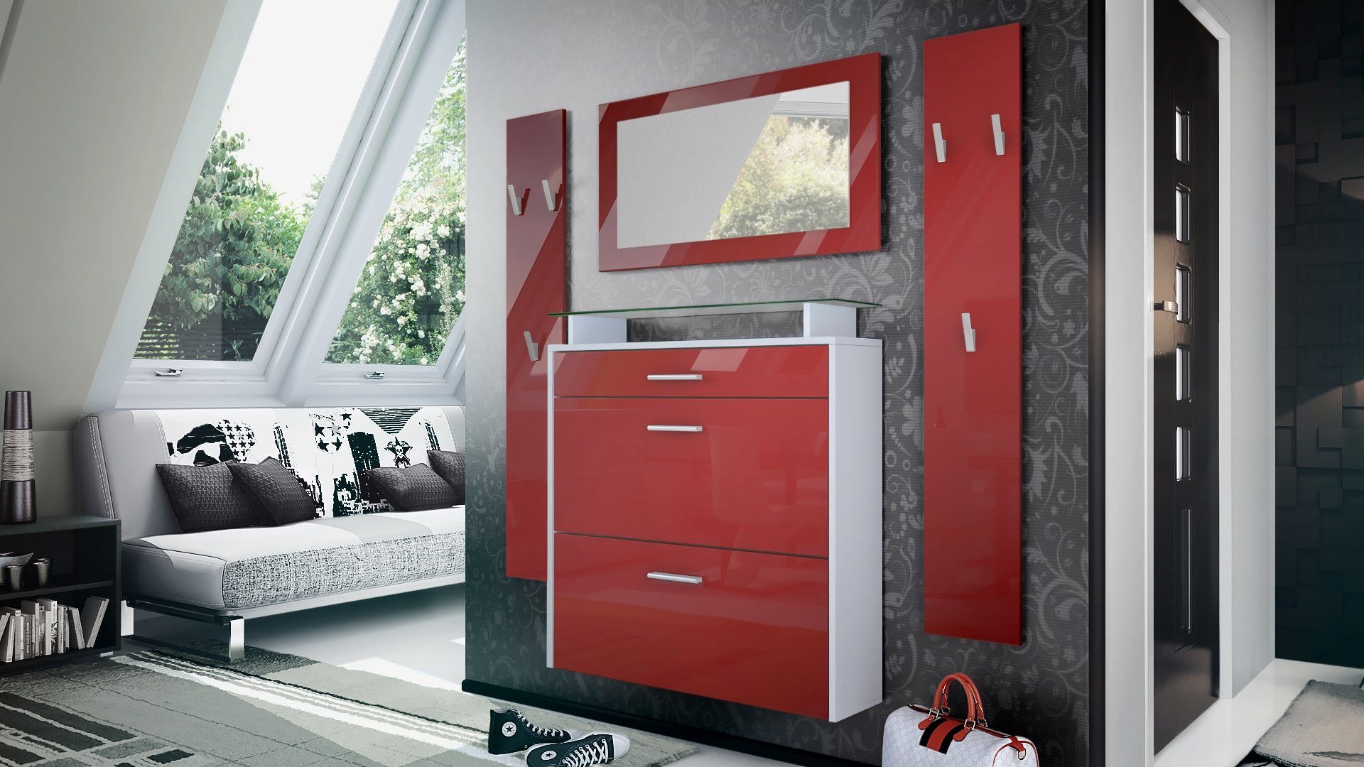 Vladon Garderoben-Set Malea, (Garderobenset bestehend aus 1 Hängeschuhschra günstig online kaufen