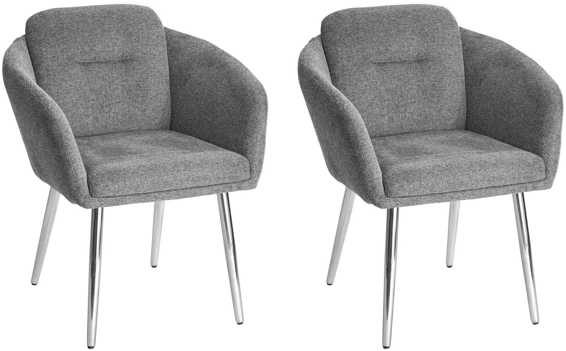 LeGer Home by Lena Gercke Esszimmerstuhl Fleur, TOPSELLER!, OTTOs Choice (Set, 2 St), Strukturstoff, ergonomisches Design, gesteppte Rückenlehne