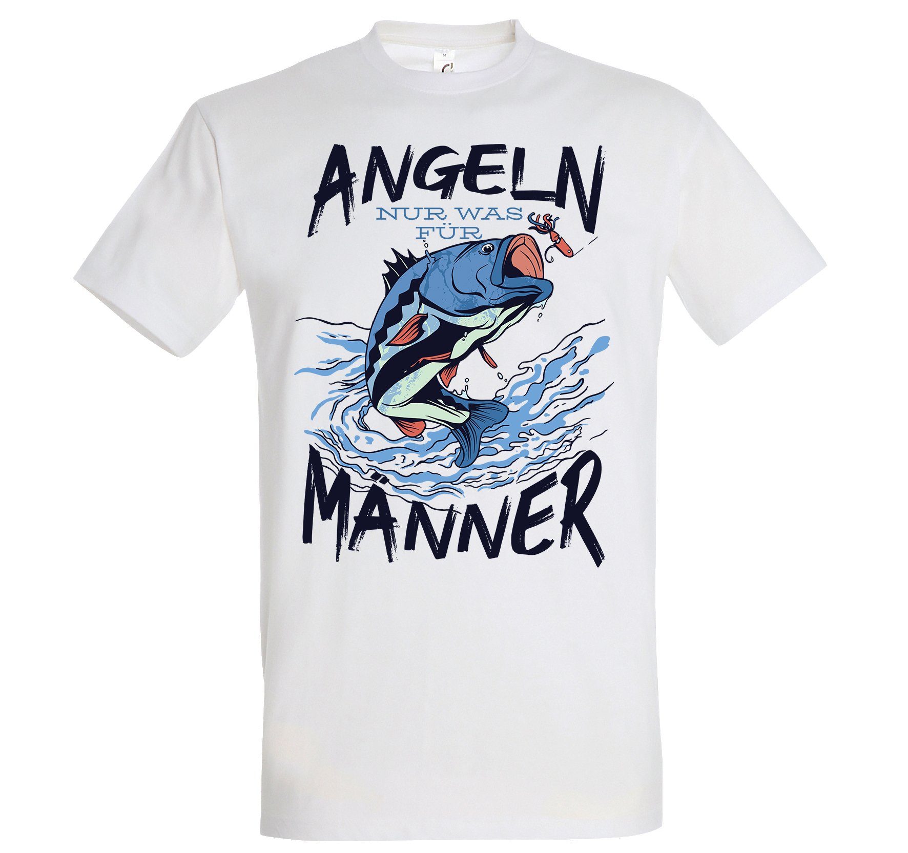 Youth Designz Print-Shirt Herren T-Shirt Angeln nur was für Männer mit lustigem Spruch Aufdruck Weiß