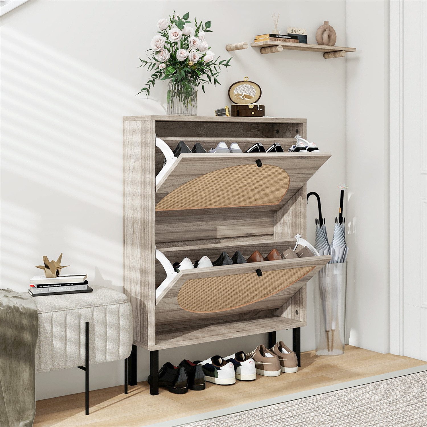 Fanttik Schuhschrank mit 2 Klappen, 60 günstig online kaufen