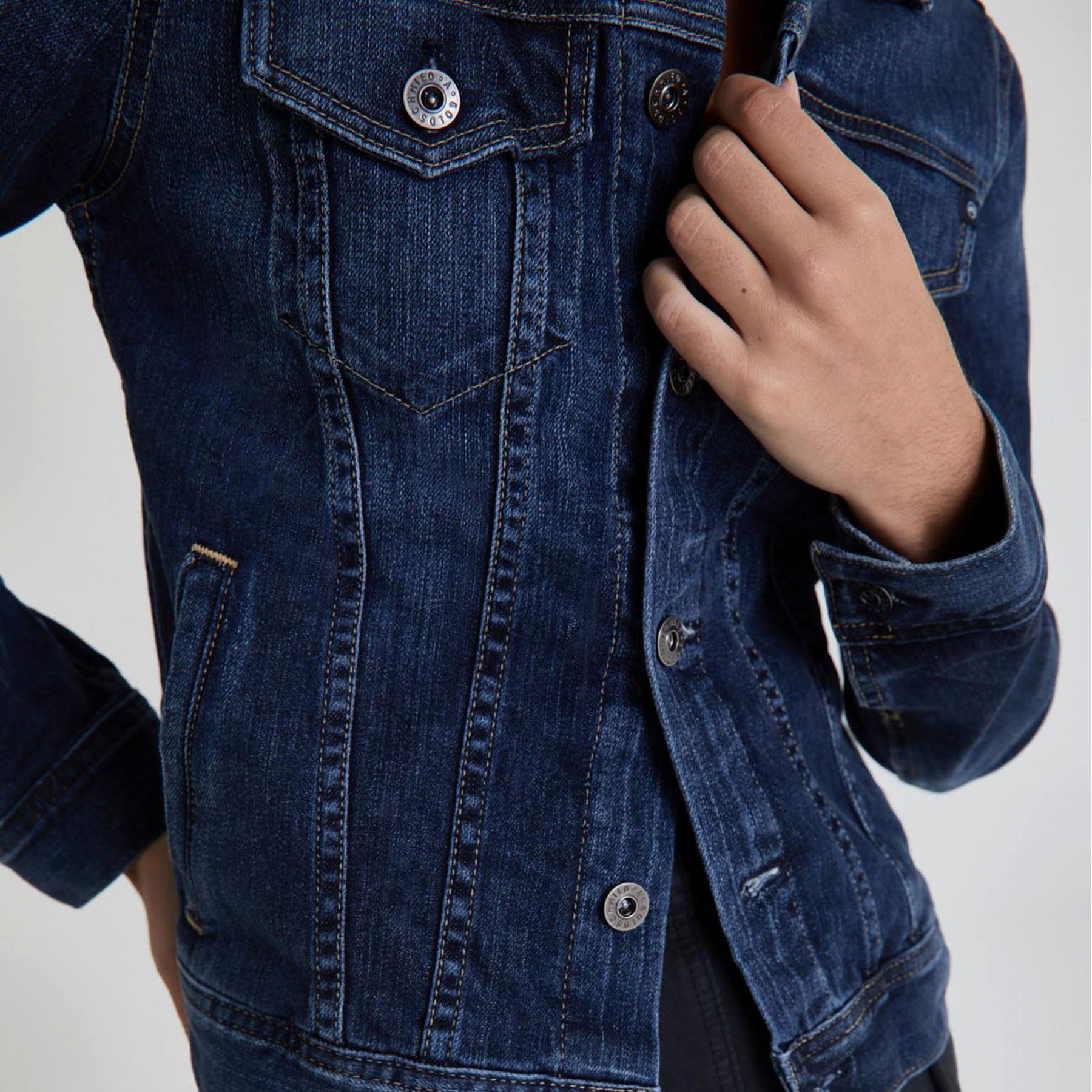 ADRIANO GOLDSCHMIED 5-Pocket-Jeans AG JEANS Jeansjacke ROBYN - Dunkelblau