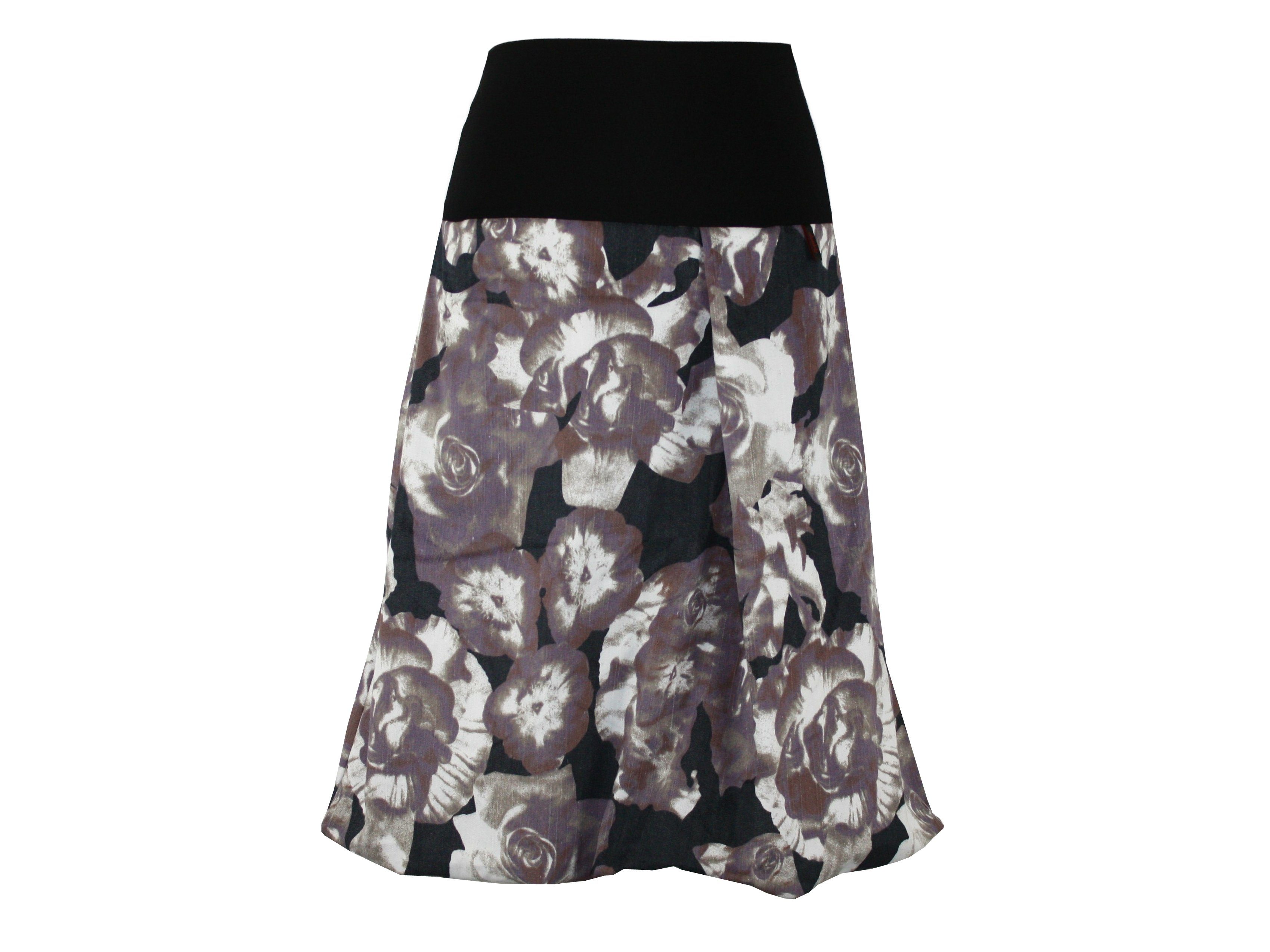 dunkle design Jeansrock Ballonrock A-Linie 65cm elastischer Bund