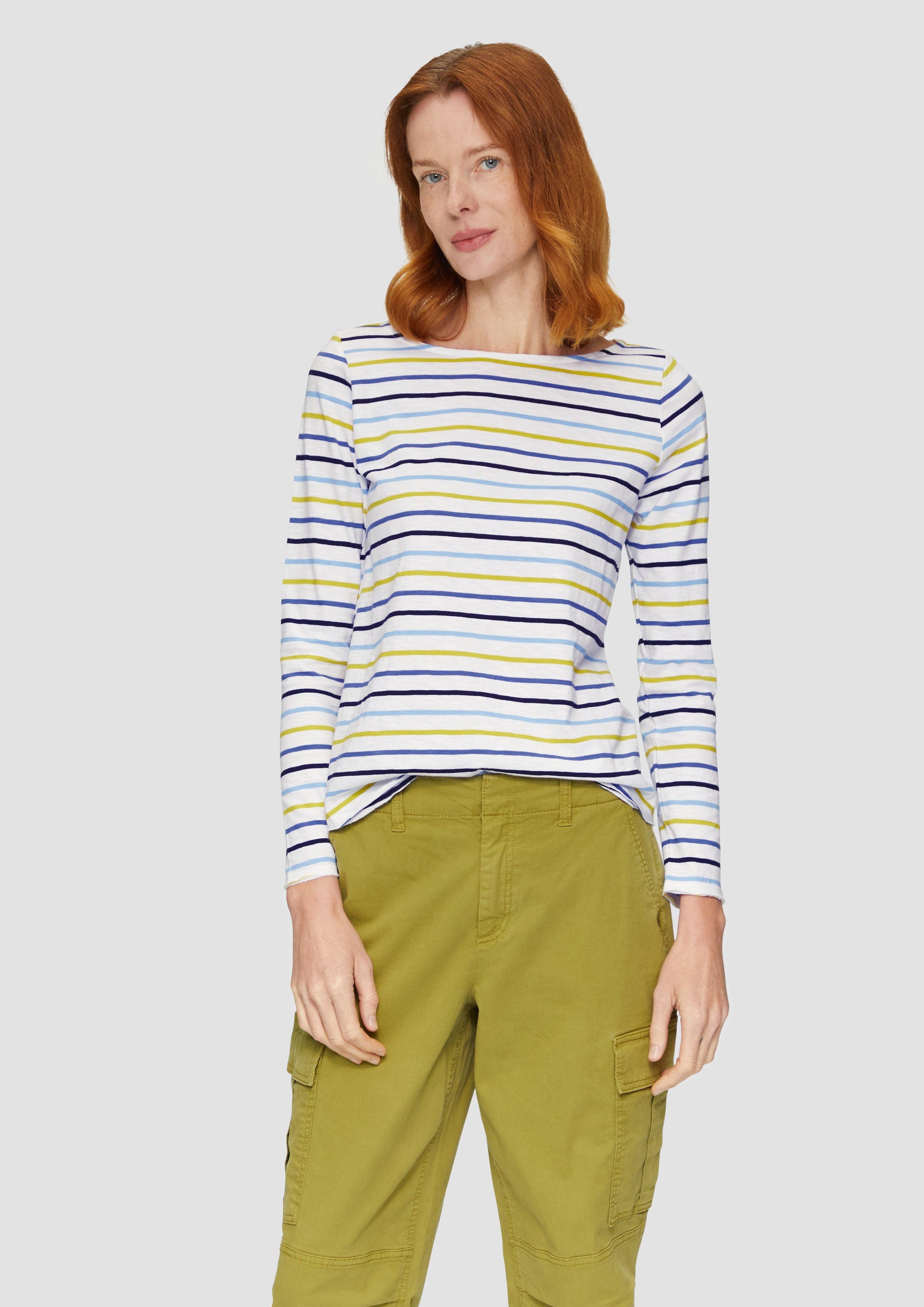 s.Oliver Langarmshirt T-Shirt mit U-Boot-Ausschnitt und günstig online kaufen
