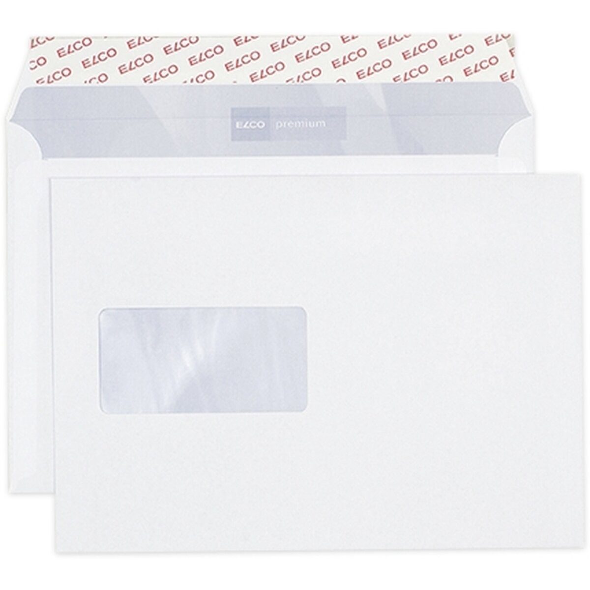 ELCO Briefumschlag Briefumschläge Office Box C5 hochweiß Haftklebung Fenster links Innend