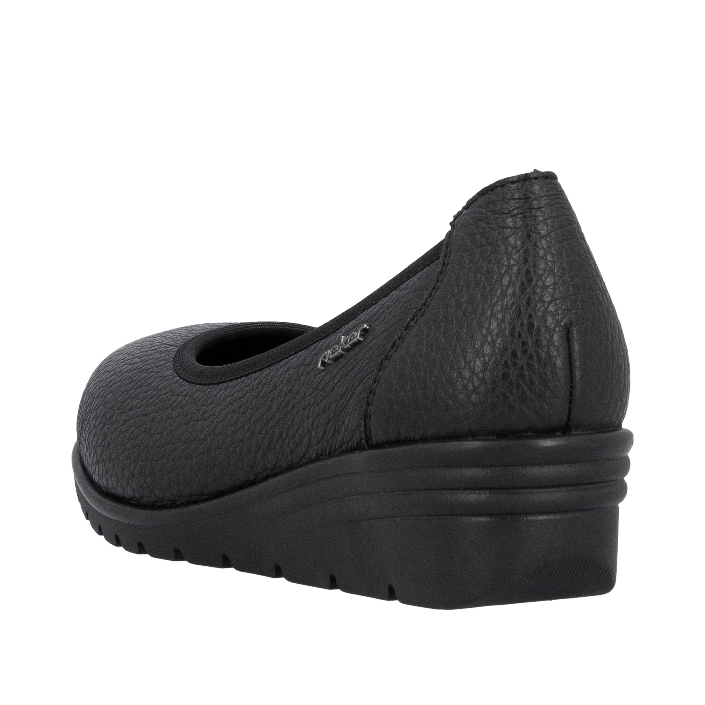 Rieker Keilpumps Ballerina, Schlupfschuh, Slipper mit leichter Struktur im Obermaterial