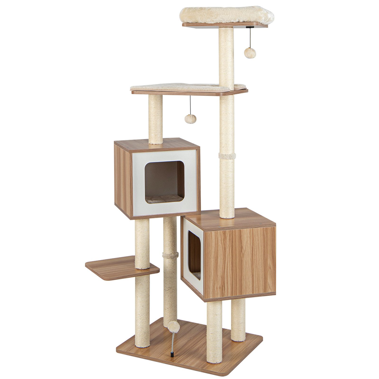 COSTWAY Kratzbaum 163 cm Katzenbaum, mit Sisal & Kissen günstig online kaufen