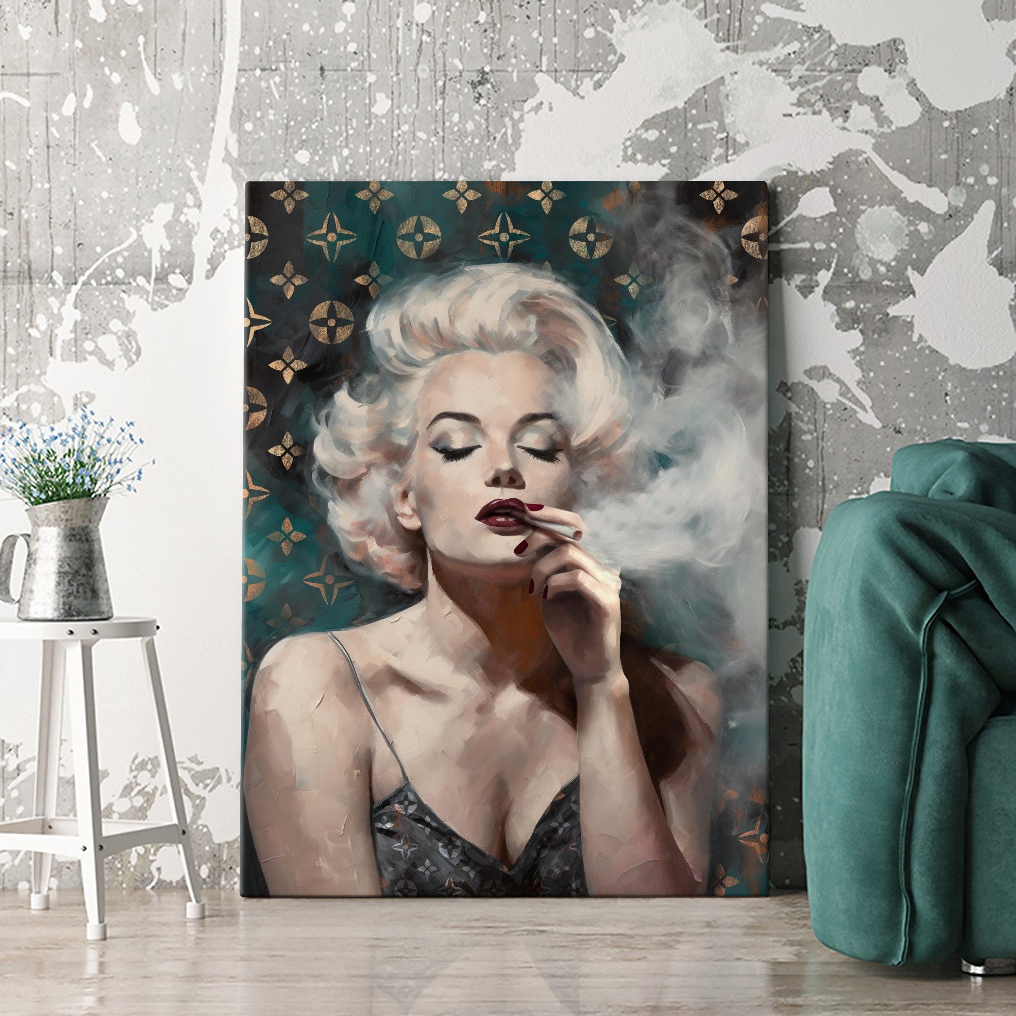 Artmazing Leinwandbild High on Marilyn, XXL Leinwand 120x80, Poster & Kunstdrucke, Celebri, High on Marilyn