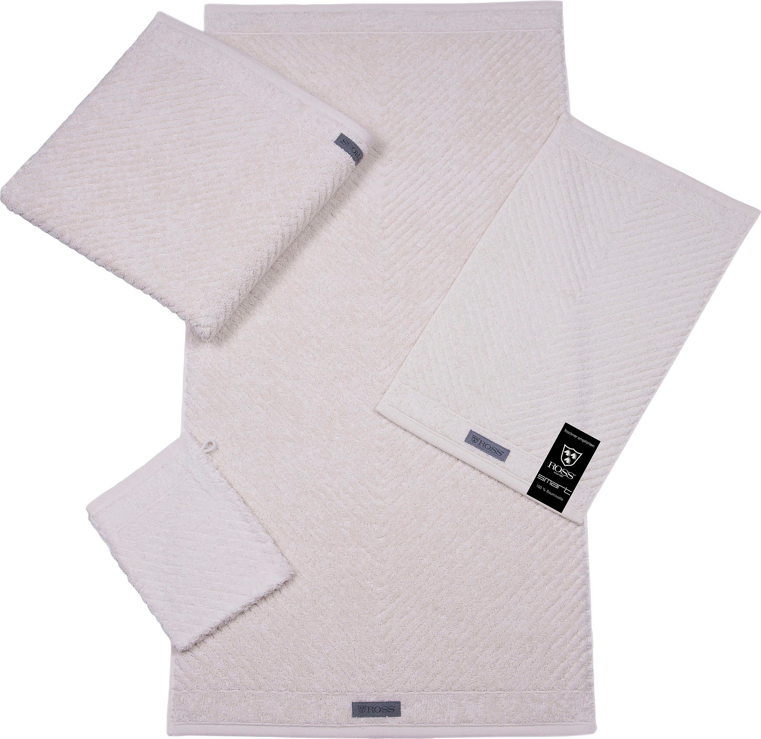 ROSS Handtuch Smart, Frottier (2-St), Uni-Rippe günstig online kaufen