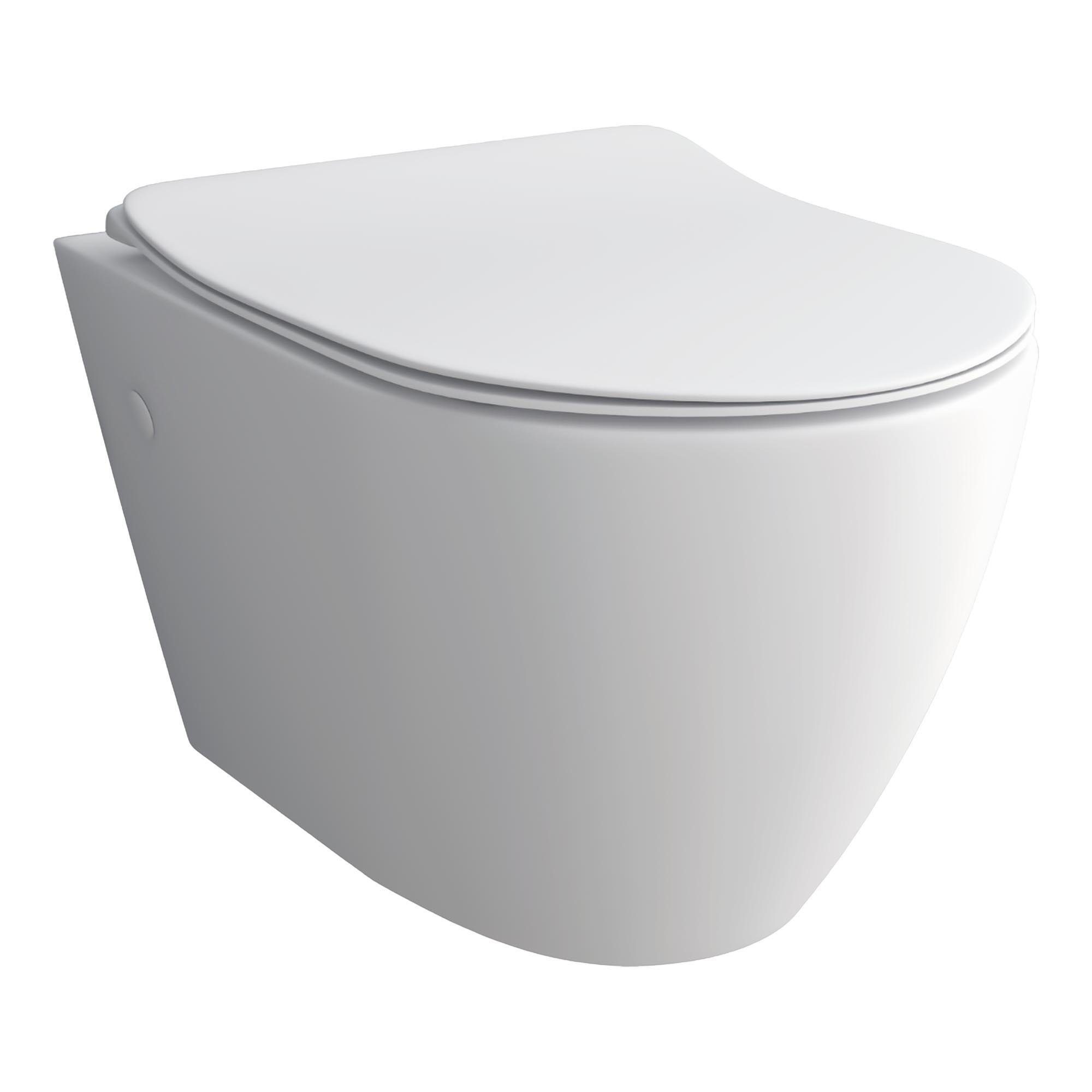 Tiefspül-WC - Wand WC Spülrandlos - Toilette mit WC Sitz mit Absenkautomatik
