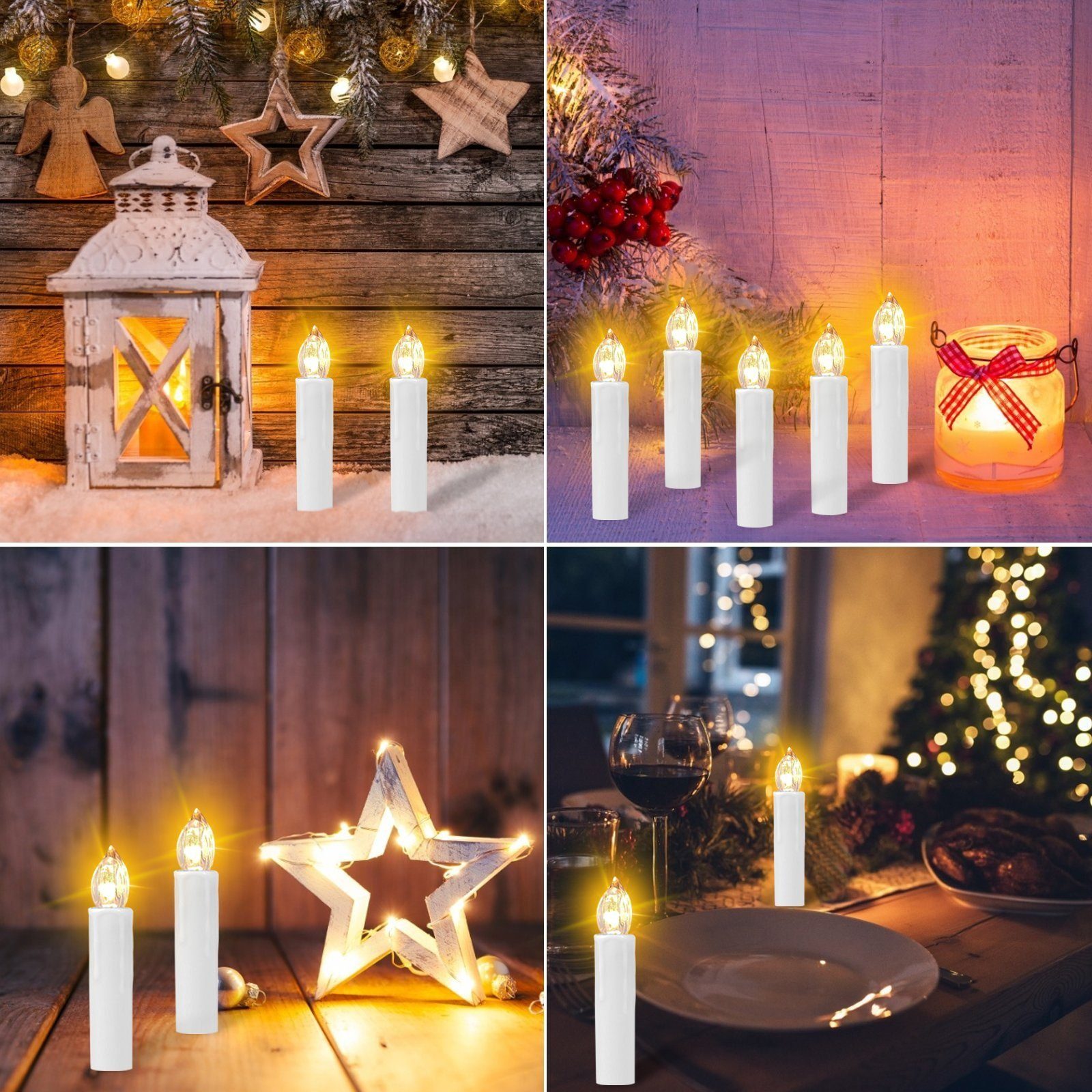 Gotoll LED-Kerze CH050_WE 10-50 set Weihnachtsbaumkerzen kabellose christba günstig online kaufen