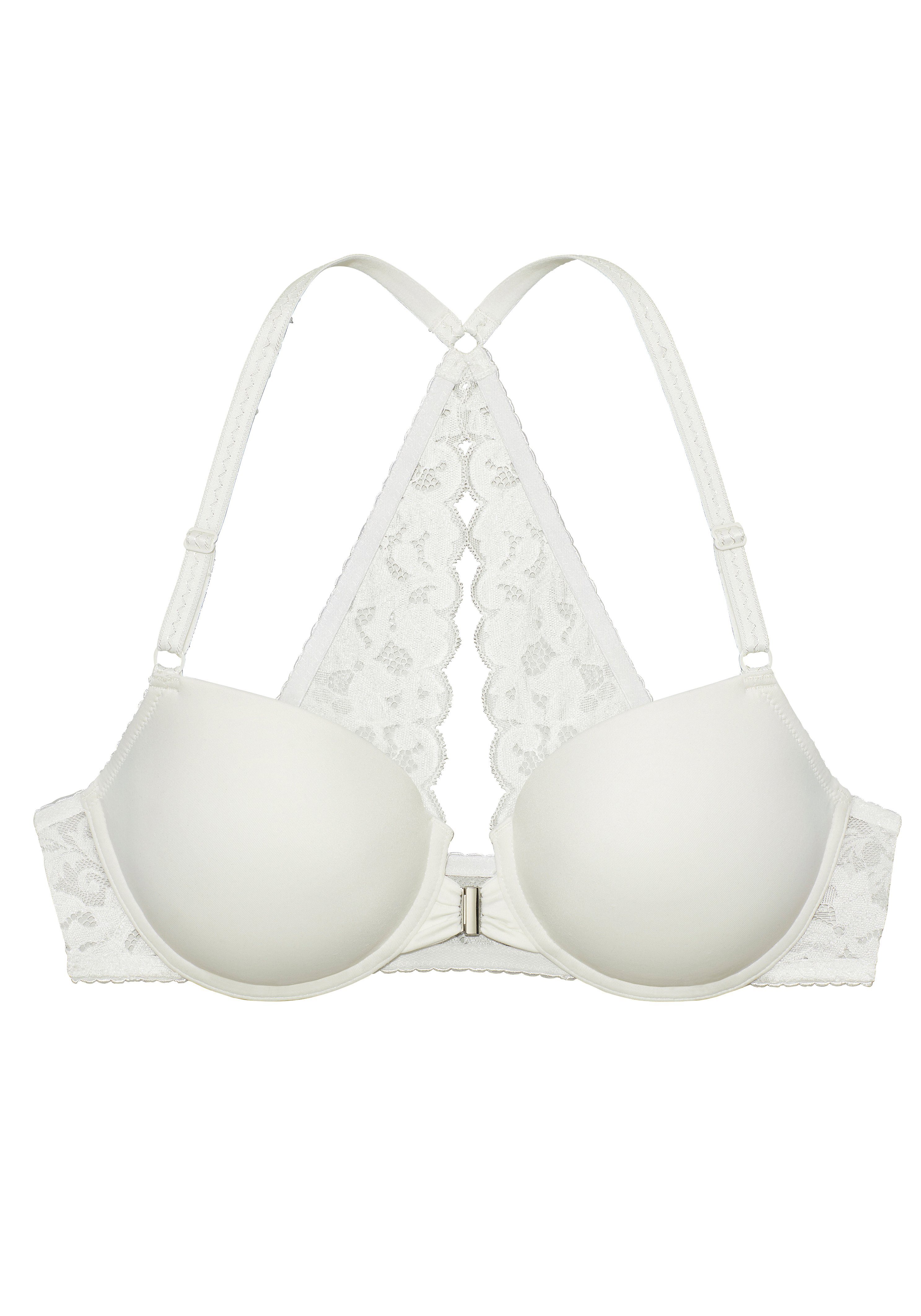 LASCANA Schalen-BH, T-Shirt-BH, Neckholder-BH mit Spitzenrücken und Vorderverschluss, Premium Dessous – Bild 2 von 5