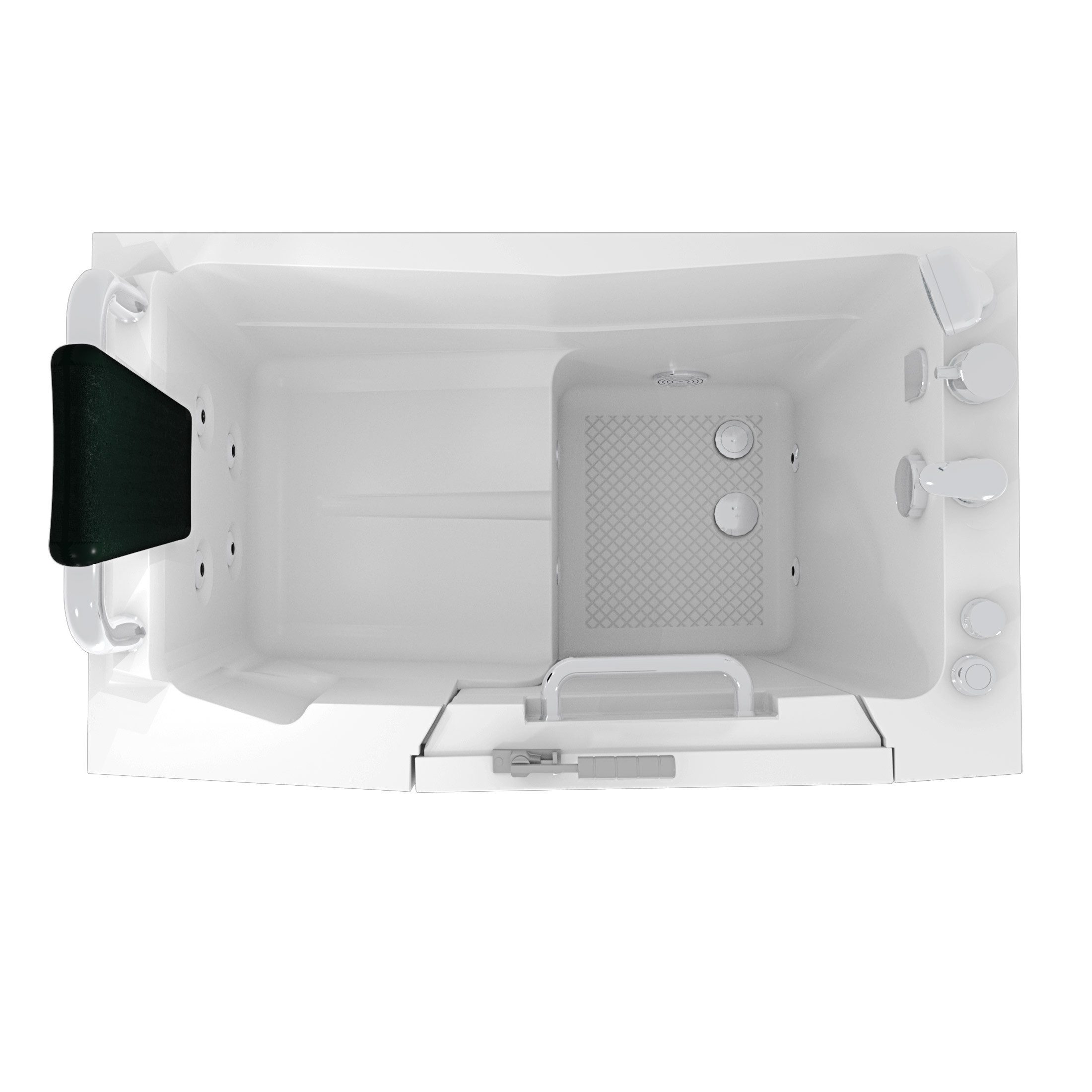 AcquaVapore Whirlpool-Badewanne Sitzwanne Whirlpool Badewanne mit Tür S08WP-C-R 110x68cm, (1-tlg), mit Ablaufgarnitur