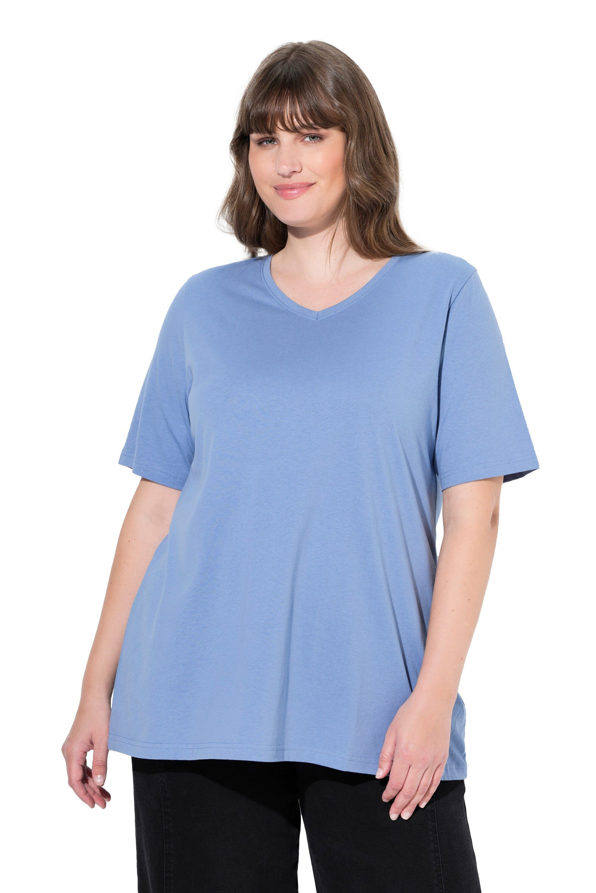 Ulla Popken T-Shirt T-Shirts 2er-Pack V-Ausschnitt günstig online kaufen