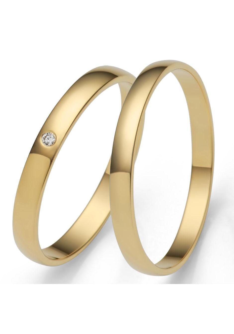 Firetti Trauring Schmuck Geschenk Gold Hochzeit Ehering Trauring "LIEBE", Made in Germany, wahlweise mit oder ohne Brillant