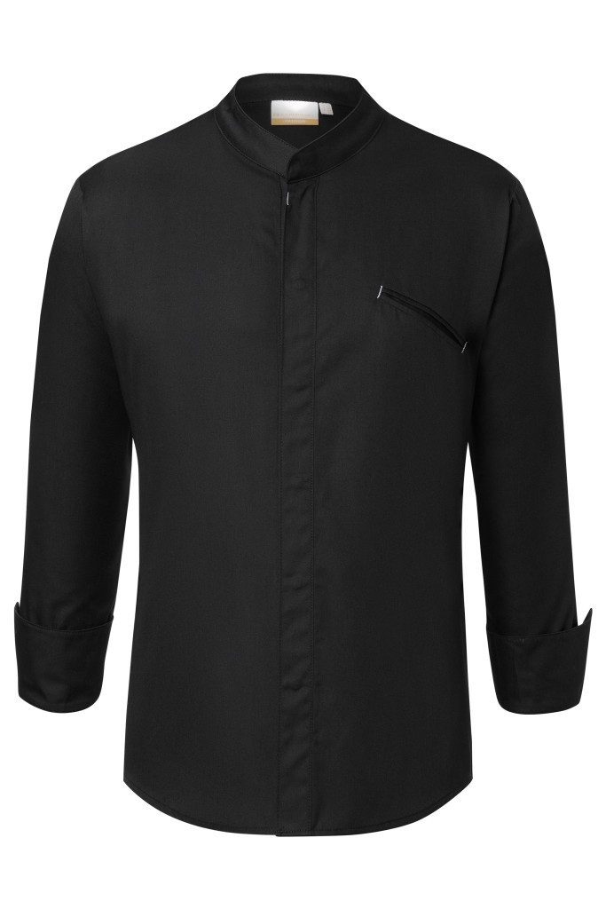 Kochjacke KARLOWSKY Herren Kochjacke Druckknöpfe Modern-Fit Schwarz