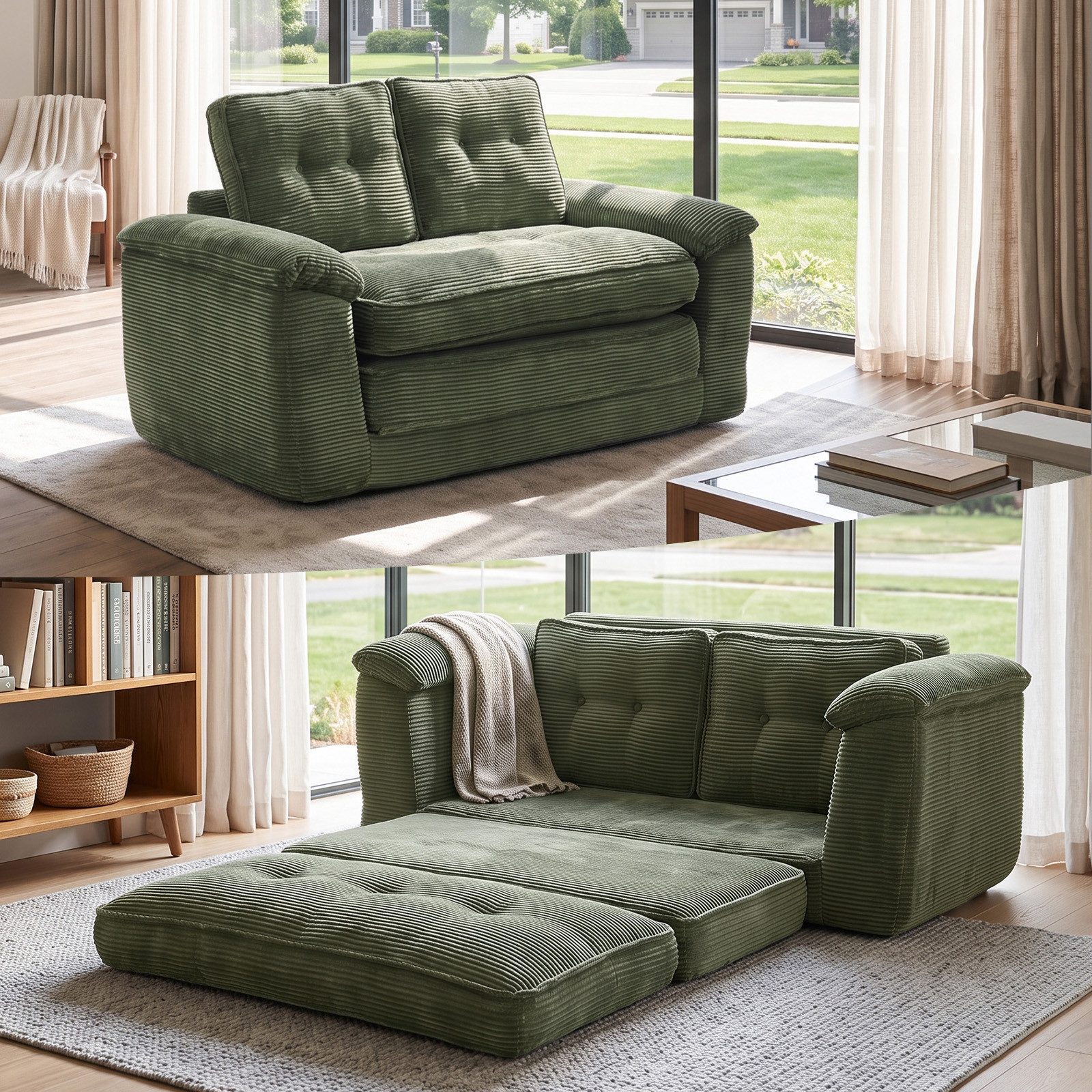 LEADZM Schlafsofa Sofa Klappbares Doppelsofa