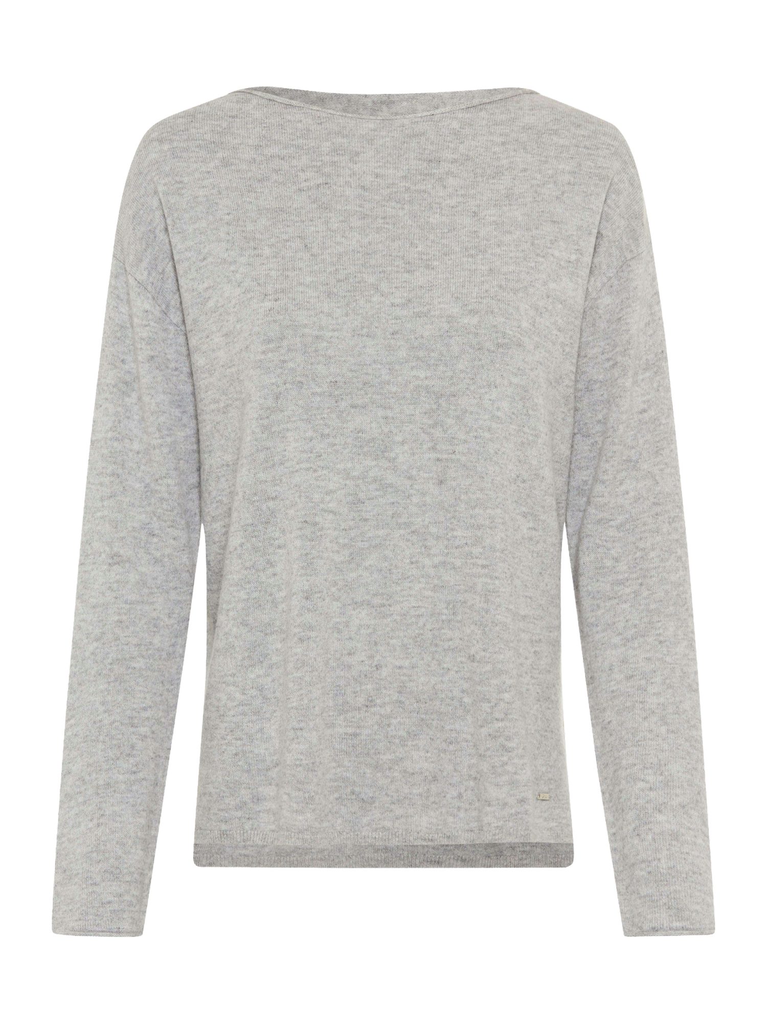 Brax Strickpullover grau,Casual,Wolle,Unifarben,U-Boot,Lang,Gerade