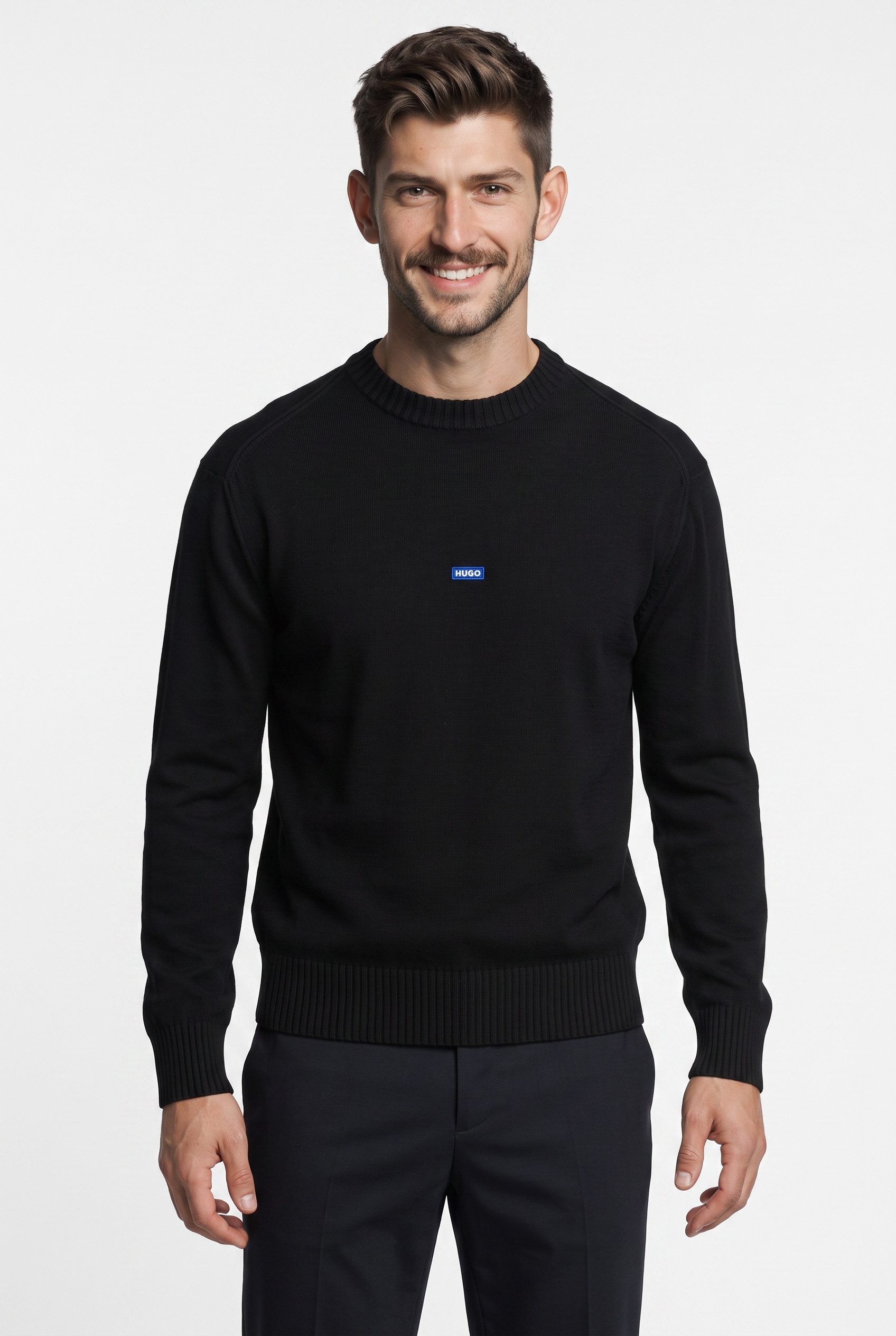 HUGO Strickpullover Relaxed Fit, Rundhalsausschnitt, softe Strickqualität
