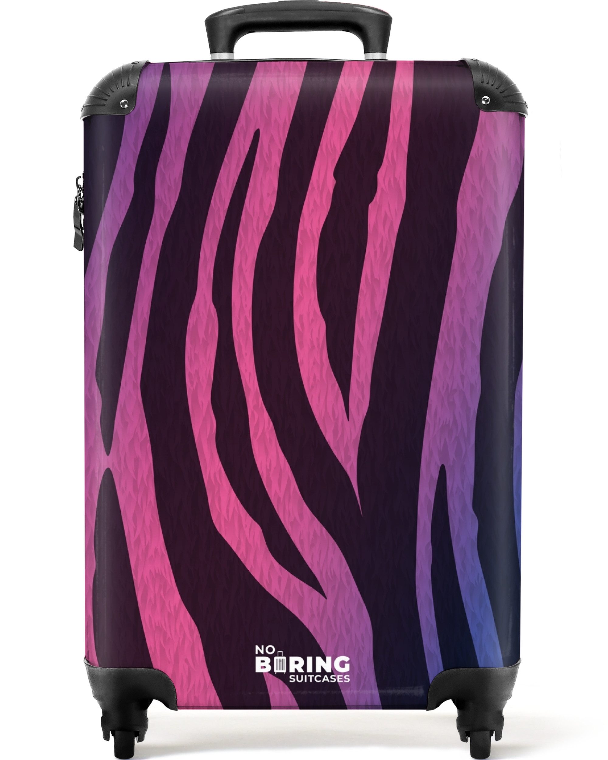 NoBoringSuitcases.com© Hartschalen-Trolley Zebramuster mit rosa und günstig online kaufen