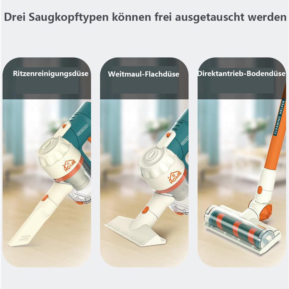 CLTYQ Kinder-Staubsauger 3-in-1-Kinder-Staubsauger,Spielzeugstaubsauger für Kinder ab 3 Jahren, mit Licht und Sound,Kinderstaubsauger mit Echter Saugfunktion – Bild 5 von 5