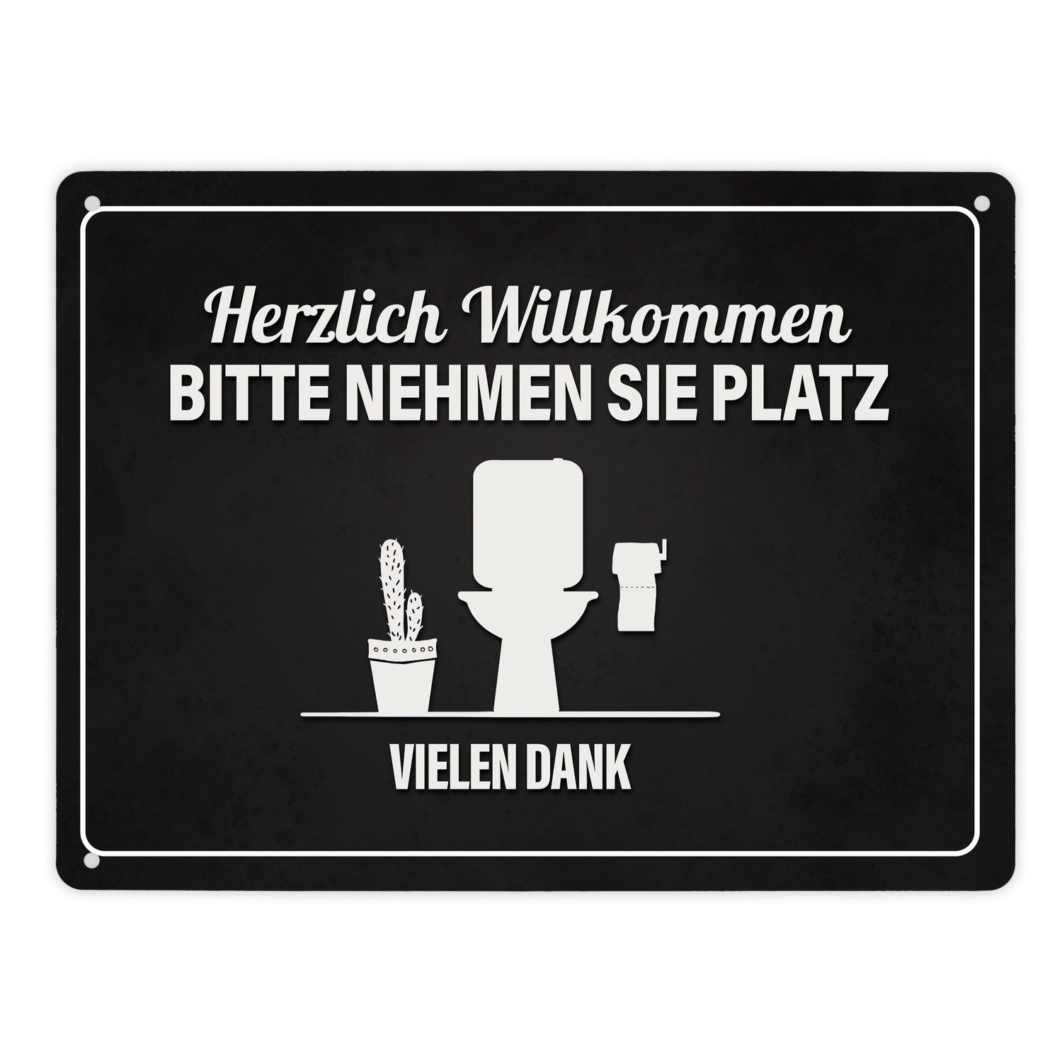 speecheese Metallschild Metallschild XL mit Toilette Motiv und Spruch: Bitte nehmen sie Platz