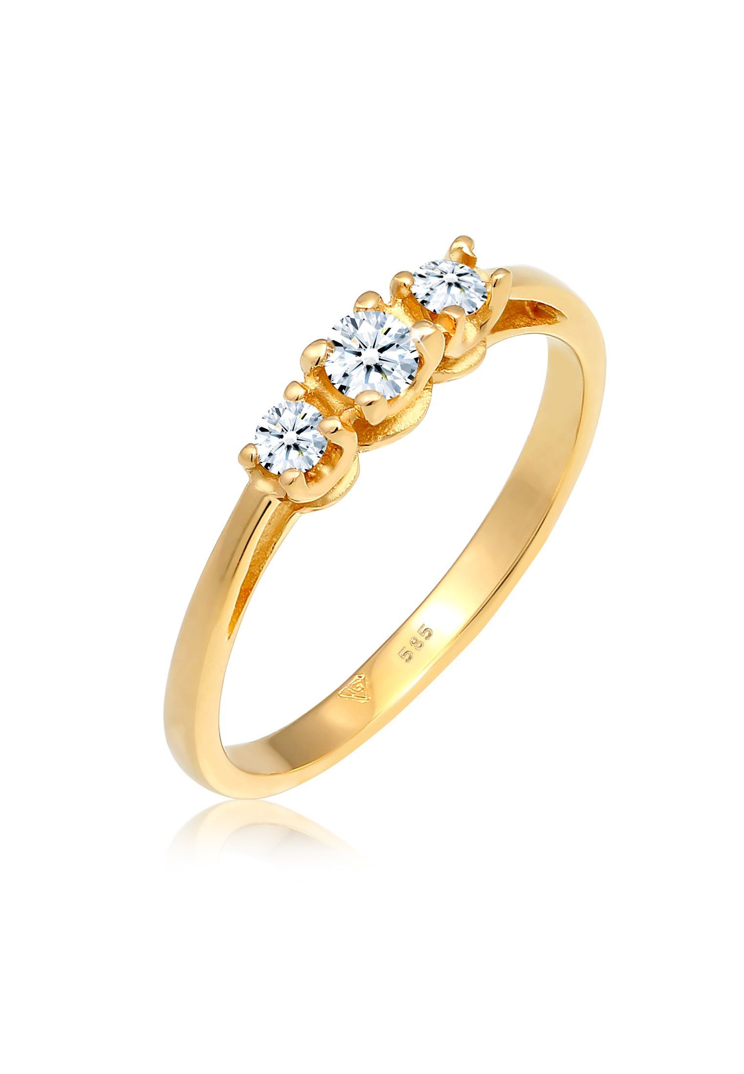 Verlobungsring Verlobungsring Trio Diamant 0.23 ct. 585 Gelbgold