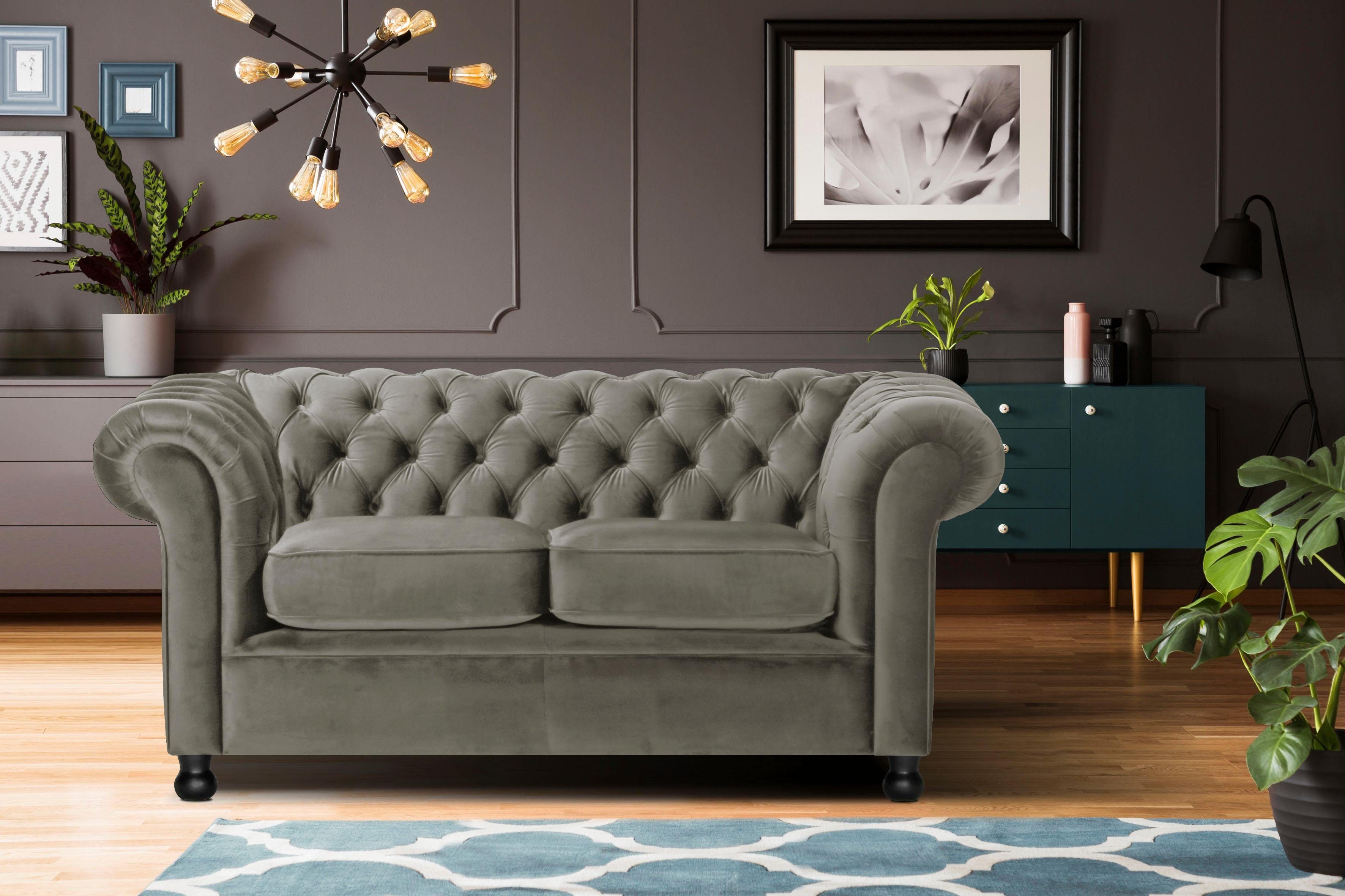 Home affaire Chesterfield-Sofa Chesterfield Home 2-Sitzer, günstig online kaufen