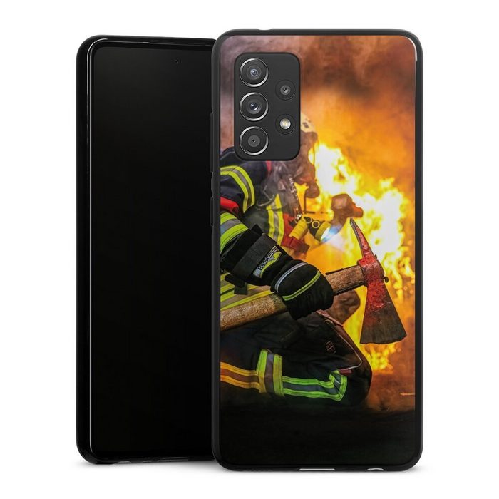 DeinDesign Handyhülle Feuerwehr Feuer Lebensretter Volunteer Firefighter Samsung Galaxy A52 5G Silikon Hülle Bumper Case Handy Schutzhülle