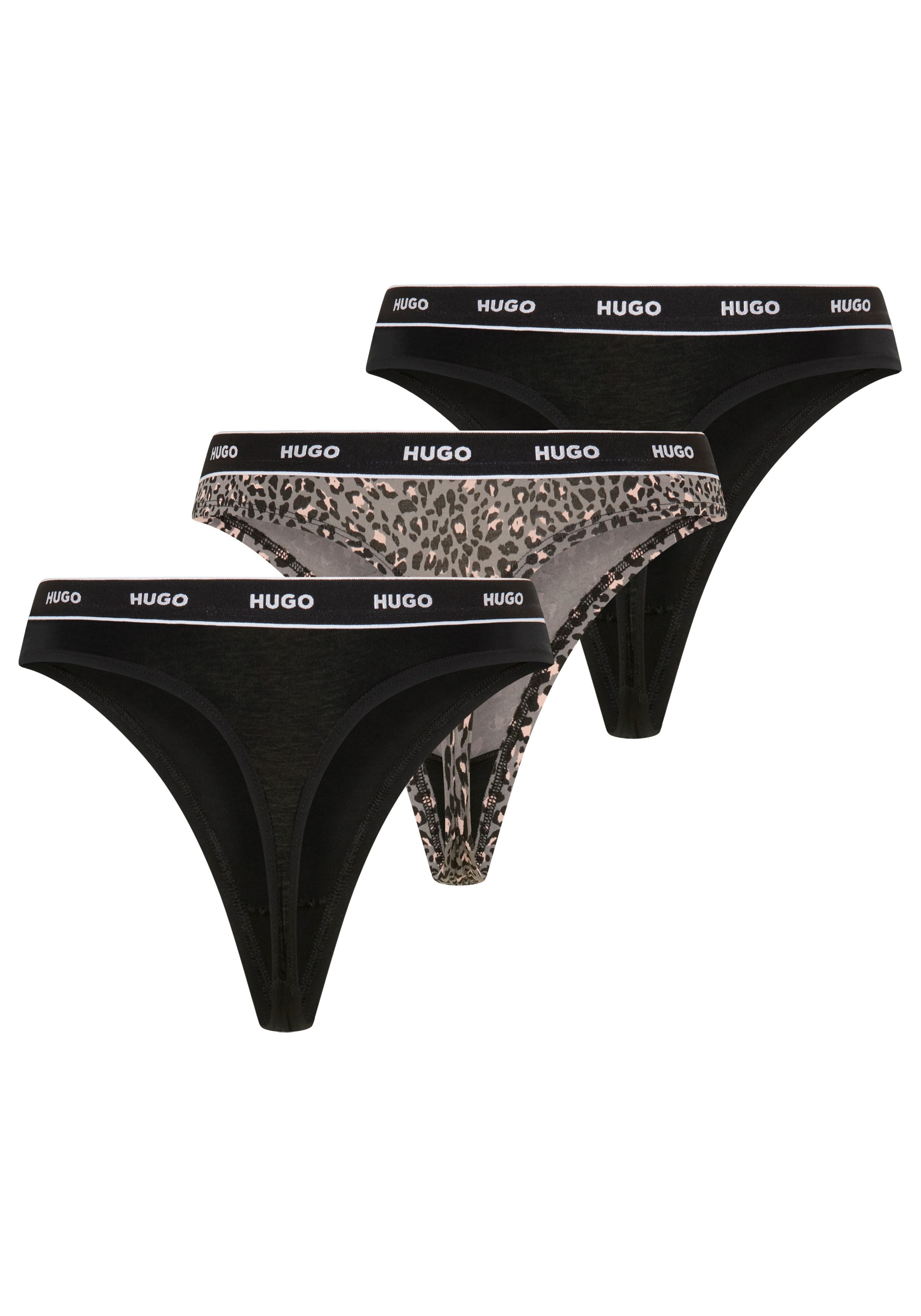 HUGO String TRIPLET THONG DESIGN (3-St) wiederholendes Logo am Bund