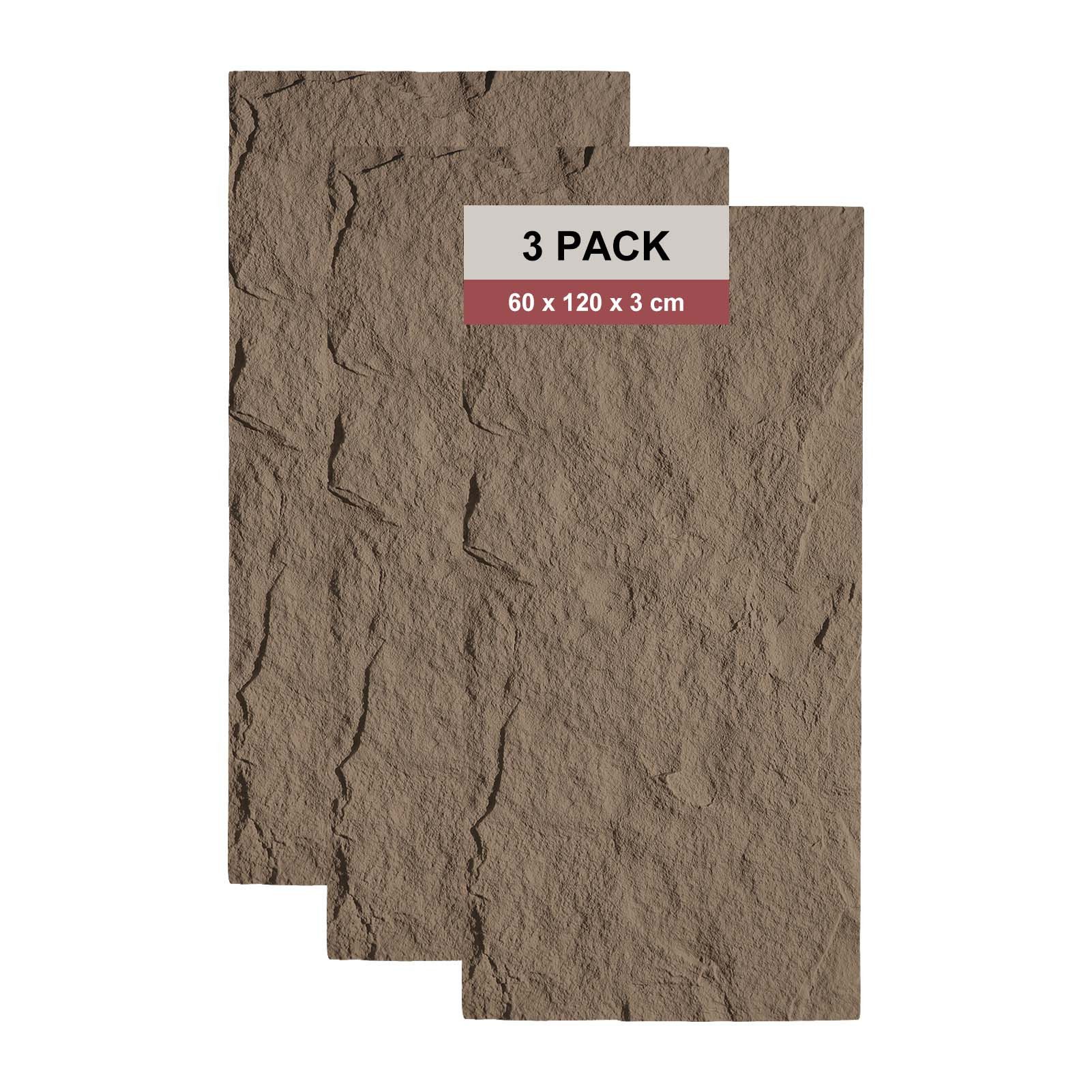 mepiq Wandpaneel Selbstklebende Wandpaneele in Steinoptik PU Wandverkleidung, (3-tlg., (120x60x3 cm) für Küche & Schlafzimmer – 1 Stück)