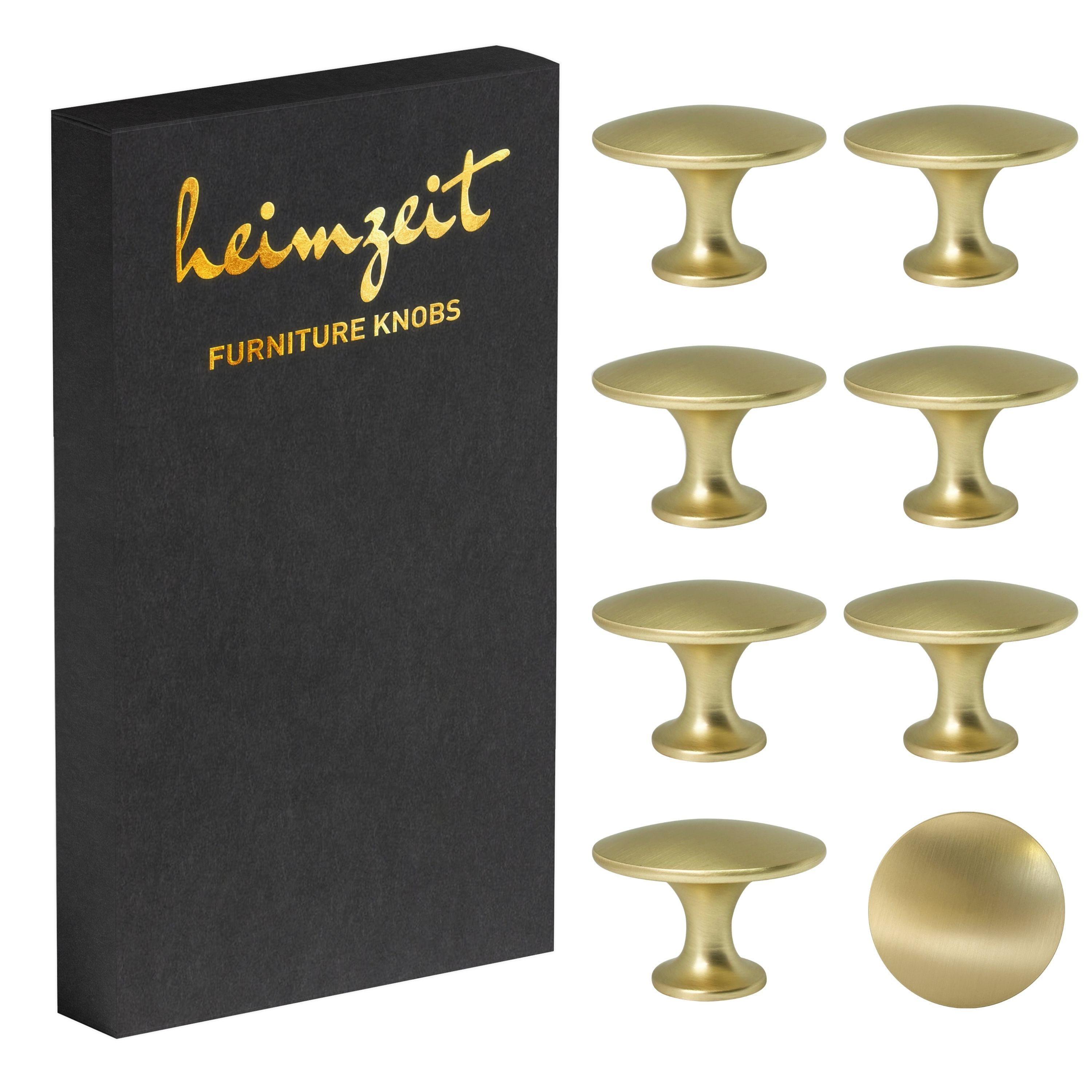 heimzeit Möbelgriff heimzeit Möbelknöpfe Scandi - 8 Stück (Set), für Schubladen, Türen und Kommoden, inkl. Schraube
