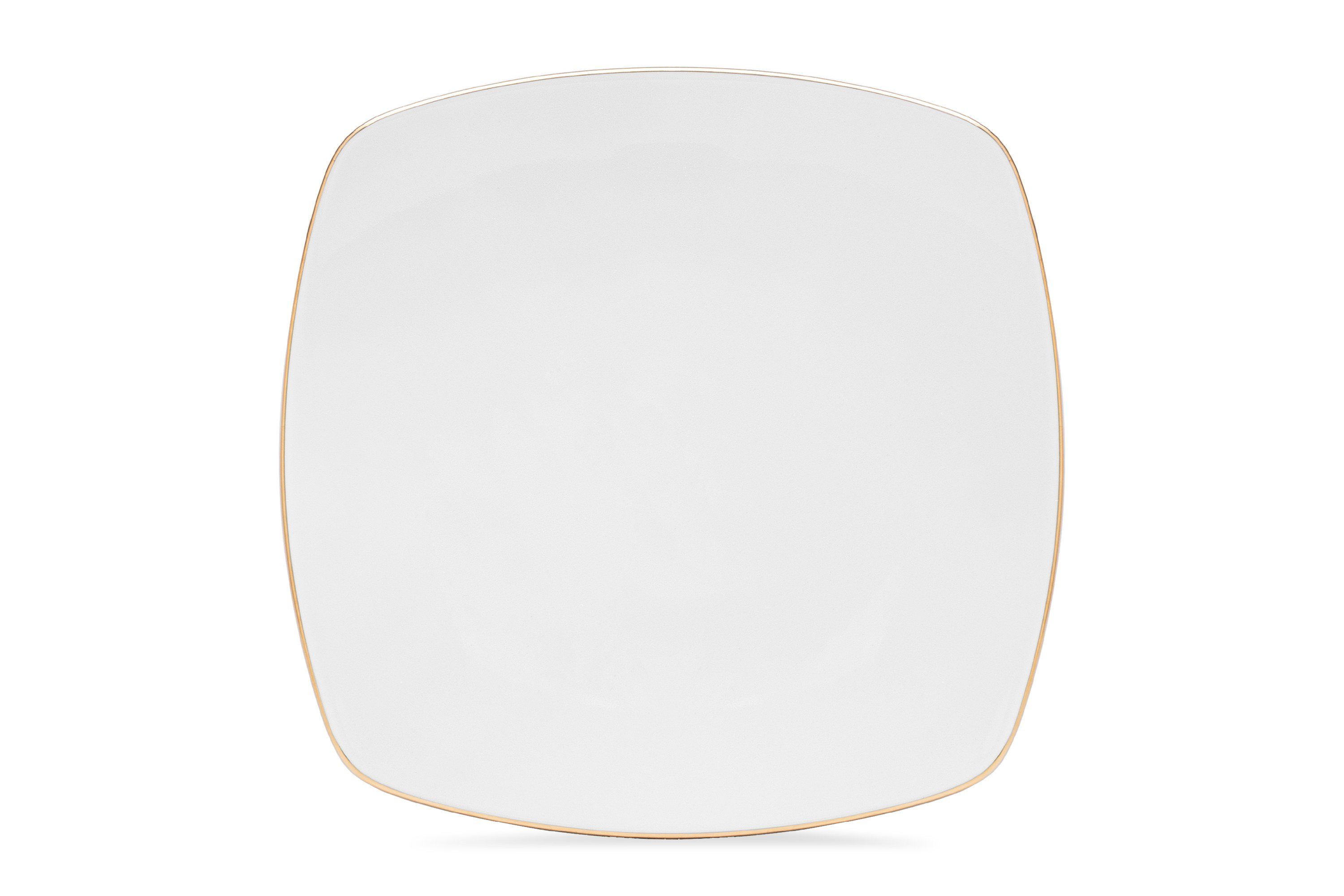 KONSIMO® Teller-Set CARLINA Dessertteller Geschirrset (6-tlg), 6 Personen, Porzellan, Handwäsche, quadratisch, Elegant