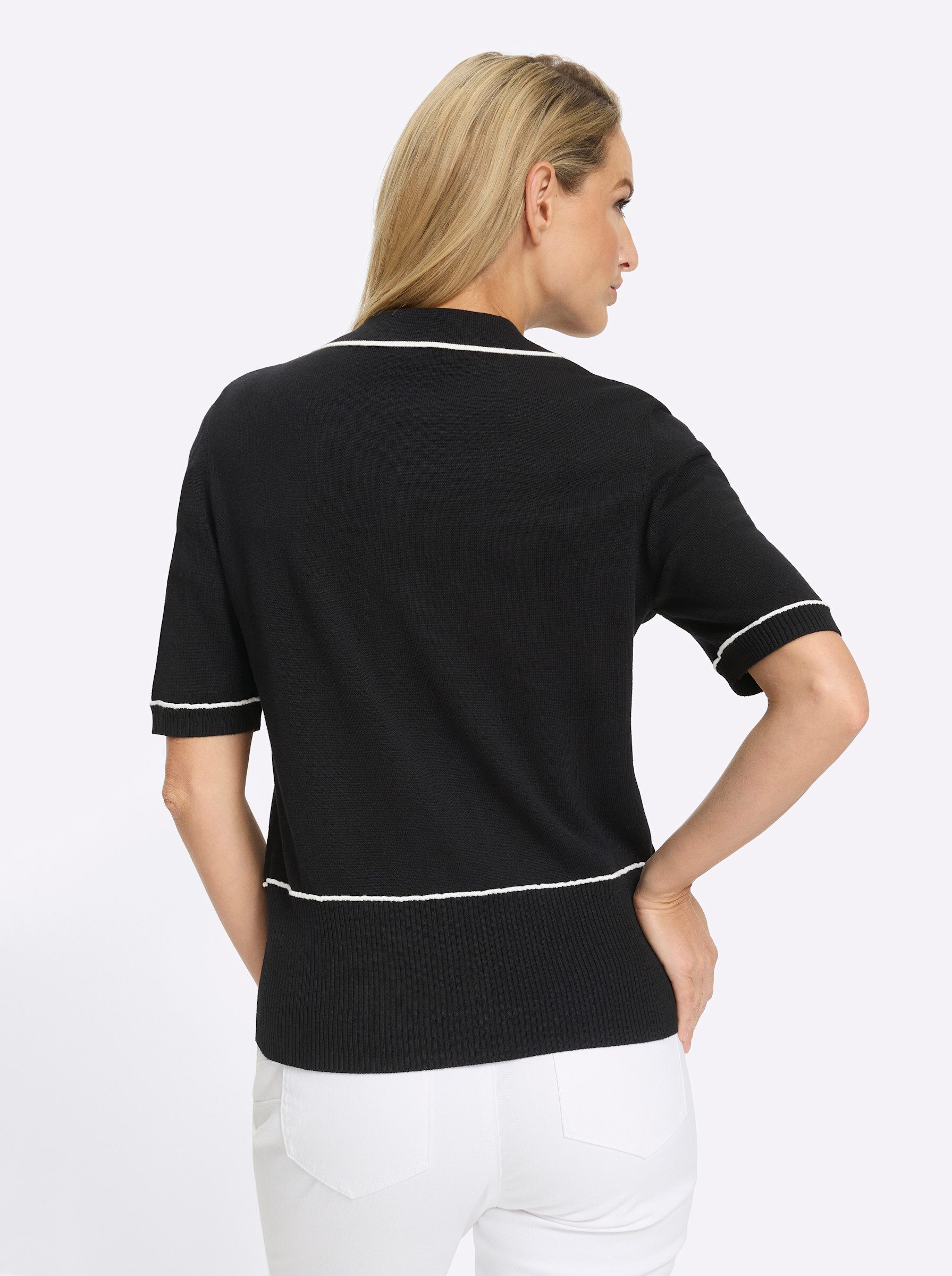 heine Strickpullover Pullover Kurzarm Feinstrick