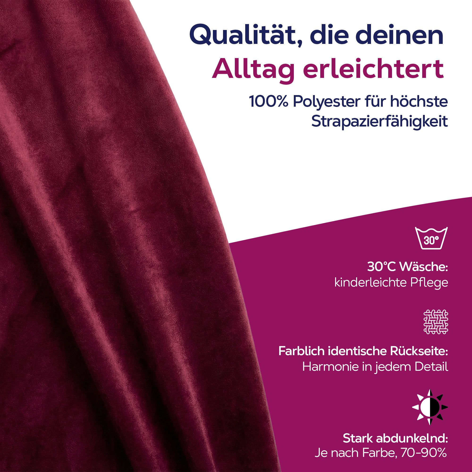 Beautex Verdunkelungsvorhang Samt Vorhang Ösen Gardine Velvet blickdicht abdunkelnd (1 St), Ösen, abdunkelnd