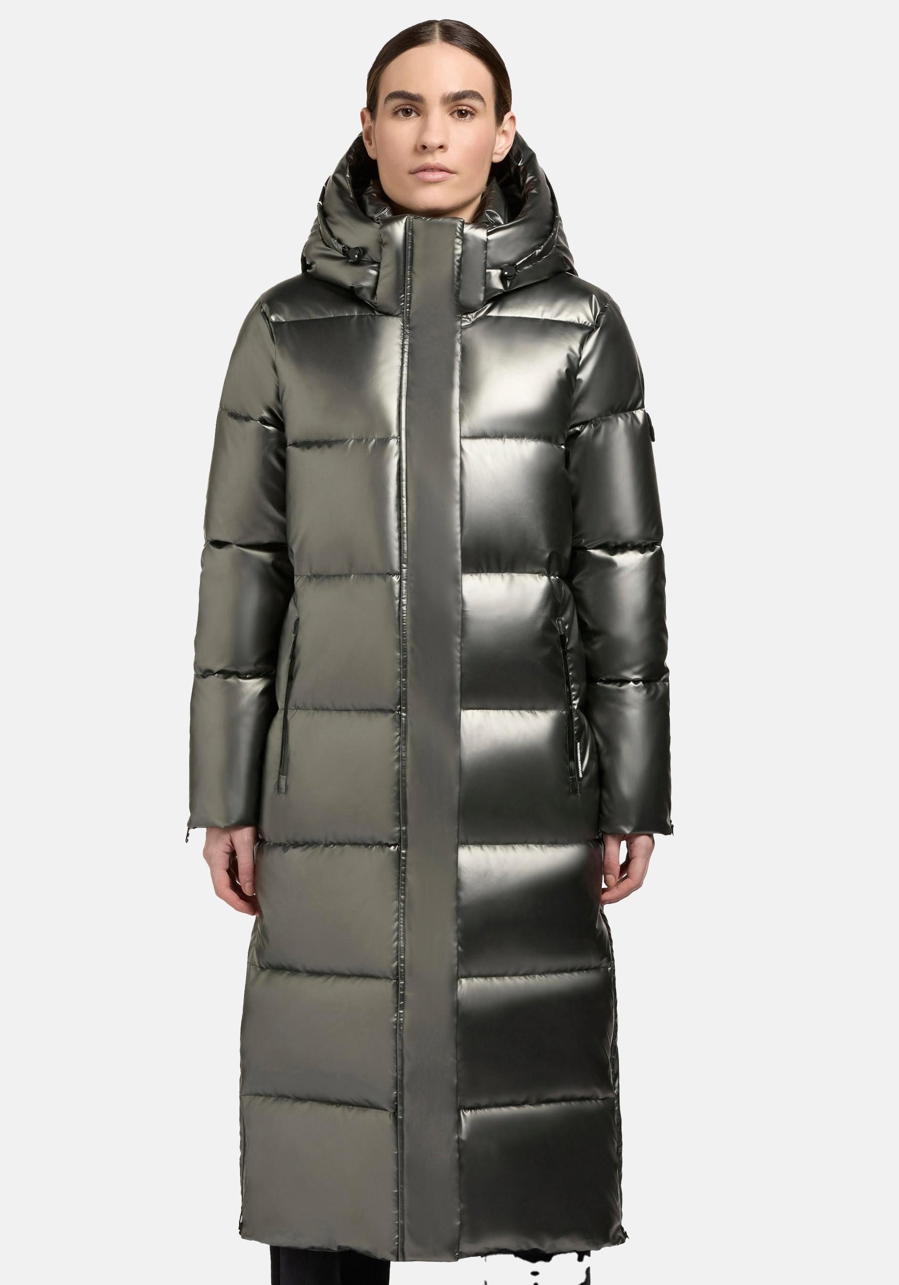 khujo Steppmantel Hedd Shiny-YM Wasserdichter Wintermantel in Shiny-Optik