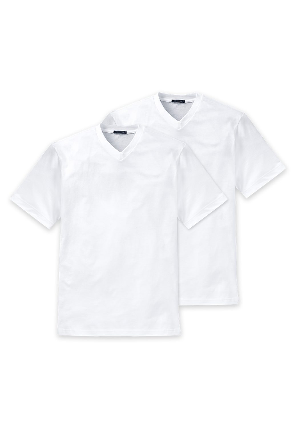 Herren Shirts Schiesser T-Shirt (2-tlg) mit V-Ausschnitt, formstabil, verstärkte Halsnaht