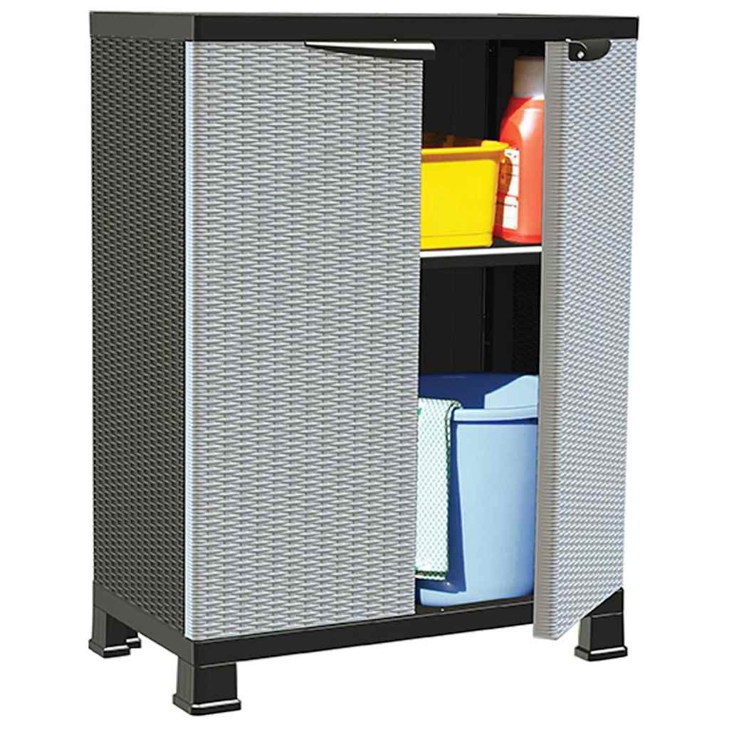 Beistellschrank Aufbewahrungsschrank Kunststoff Grau 68 x 39 x 92 cm