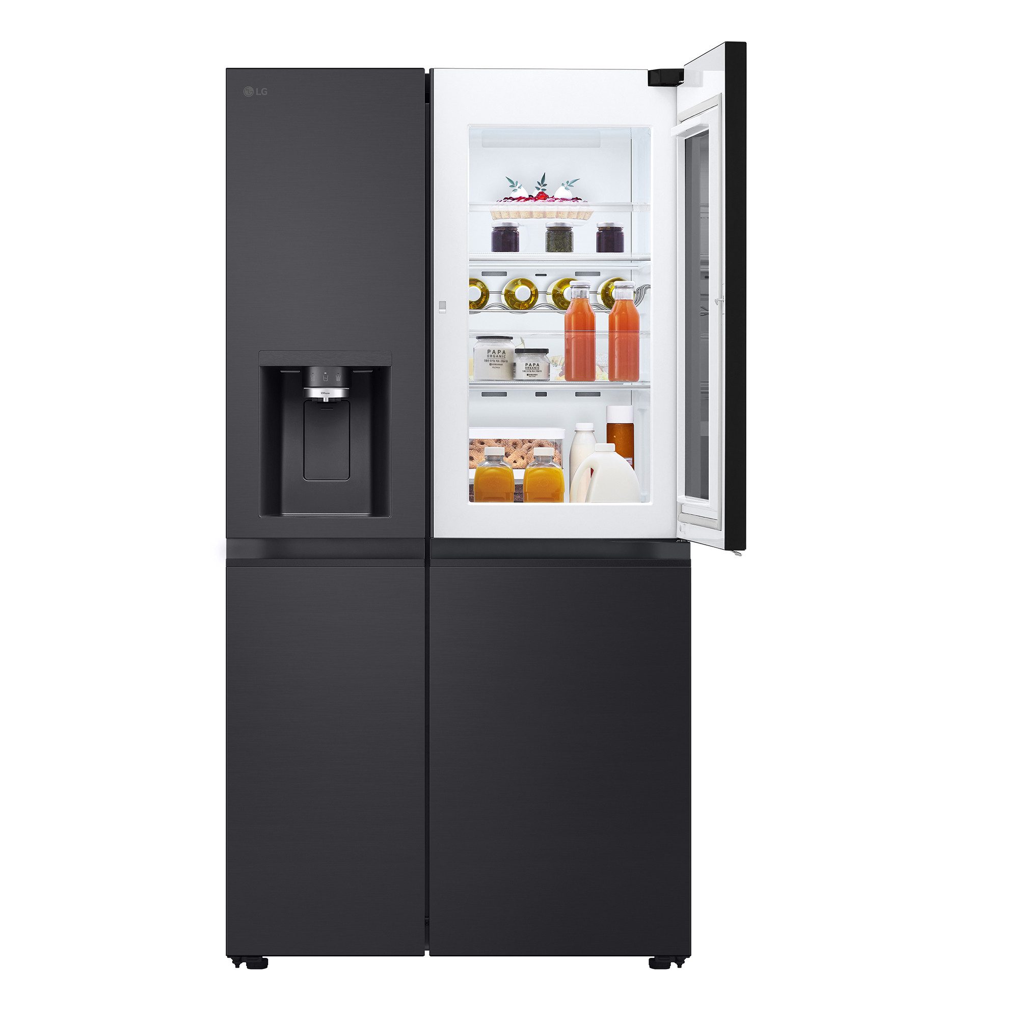 LG Side-by-Side GSXE81EVBD, 179 cm hoch, 91,3 cm breit, Total No Frost, InstaView, Eis-, Crushed Ice, Wasserspender