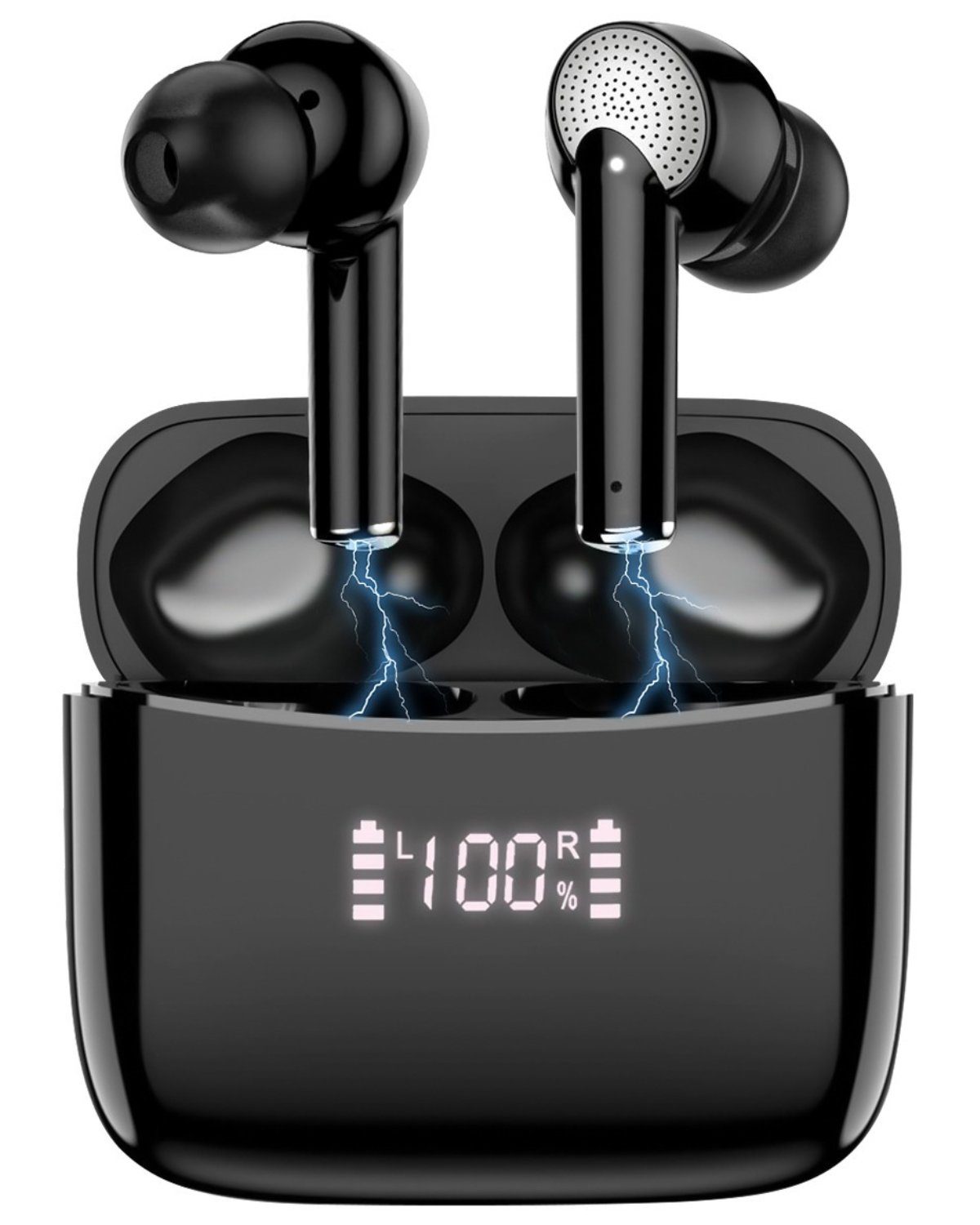 Greensky Kopfhörer Kabellos, Bluetooth 5.2 mit Ladecase, HiFi Stereo wireless In-Ear-Kopfhörer (Mit LED-Anzeige, Rauschunterdrückung, ANC Aktive Noise Cancelling, ENC Clear Calls)
