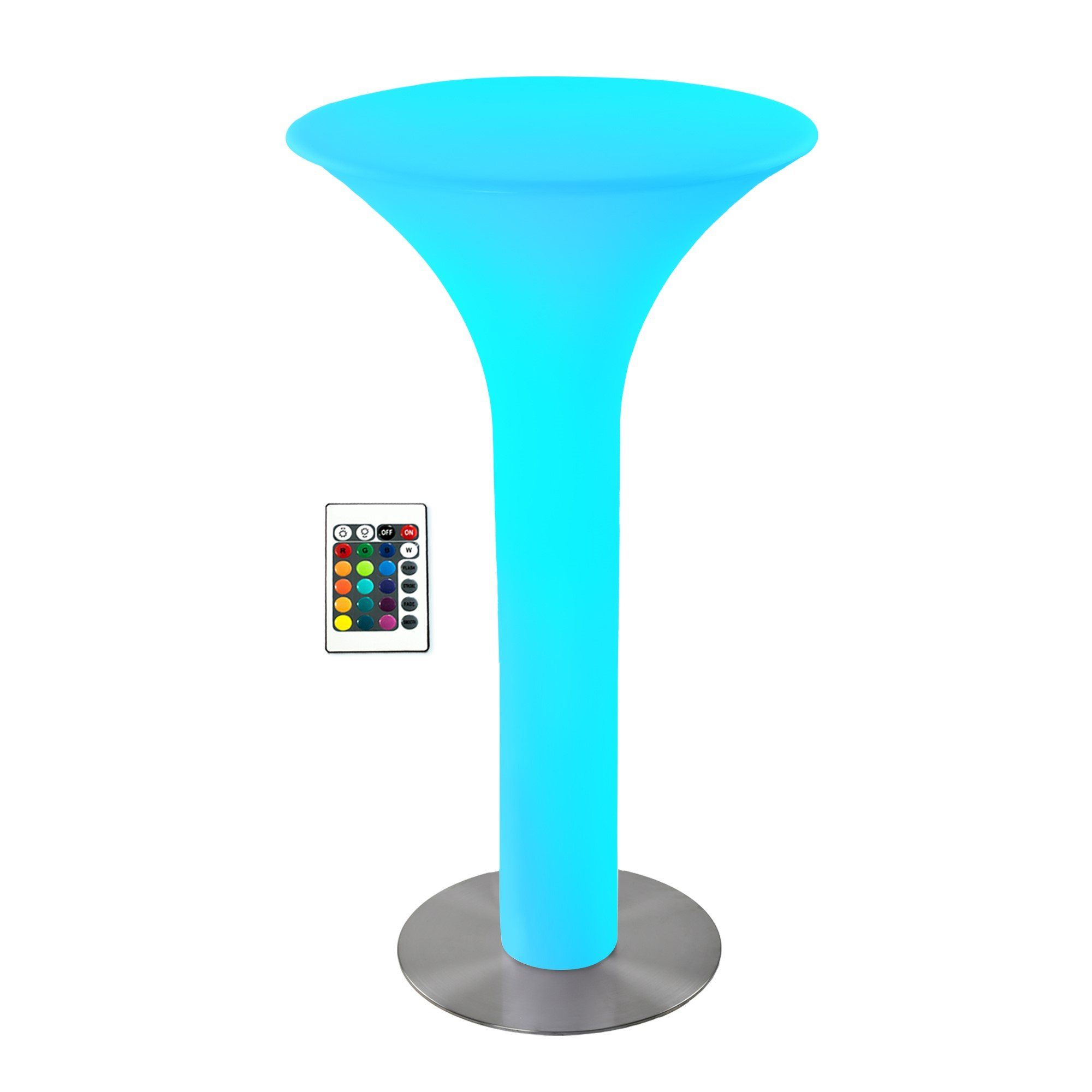 wuuhoo Stehtisch Stehtisch LED beleuchtet mit Akku für Innen+Außen, Cocktailtisch mit 16 Farben I Farbwechsel mit Fernbedienung I Witterungsbeständig für Innen und Außen I Gartendeko und Eventdekoration | Stehtische