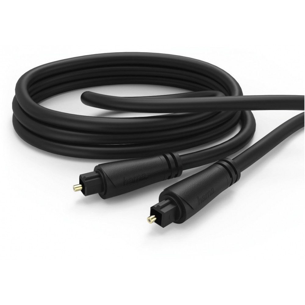 Hama Hama Lichtleiterkabel ODT Toslink 3m schwarz - Audiokabel Audio- & Video-Adapter Toslink zu Toslink