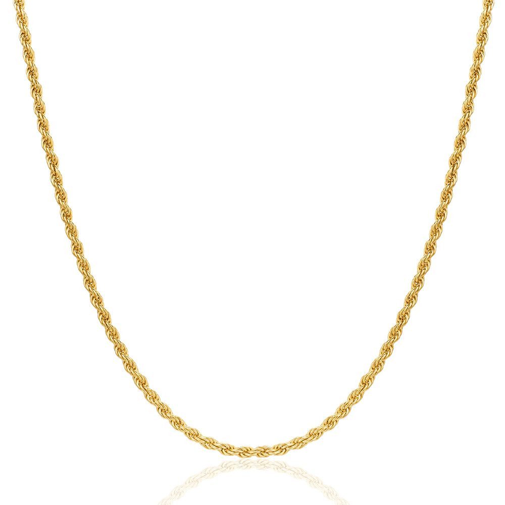 Kette ohne Anhänger SIL026N - 18 kt vergoldete Silberkette 45+5 cm - 925er Sterling Silber