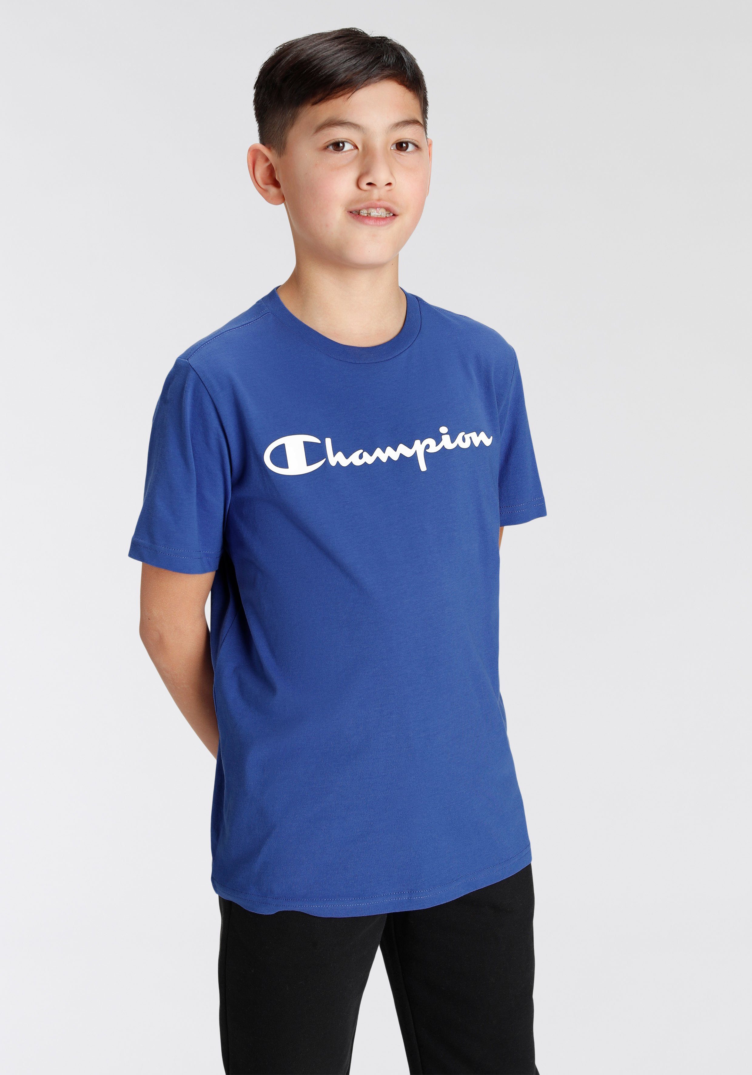 Champion T-Shirt (Packung, 2-tlg) Kurzarm, mit Logoschriftzug, aus Baumwolle und Polyester